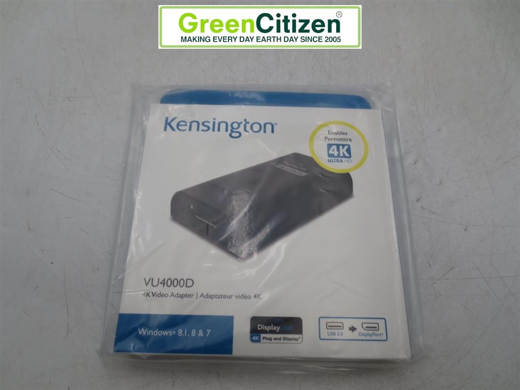 Kensington VU4000D USB 3.0 to 4K Ultra HD DisplayPort DP Video Adapter A1523A