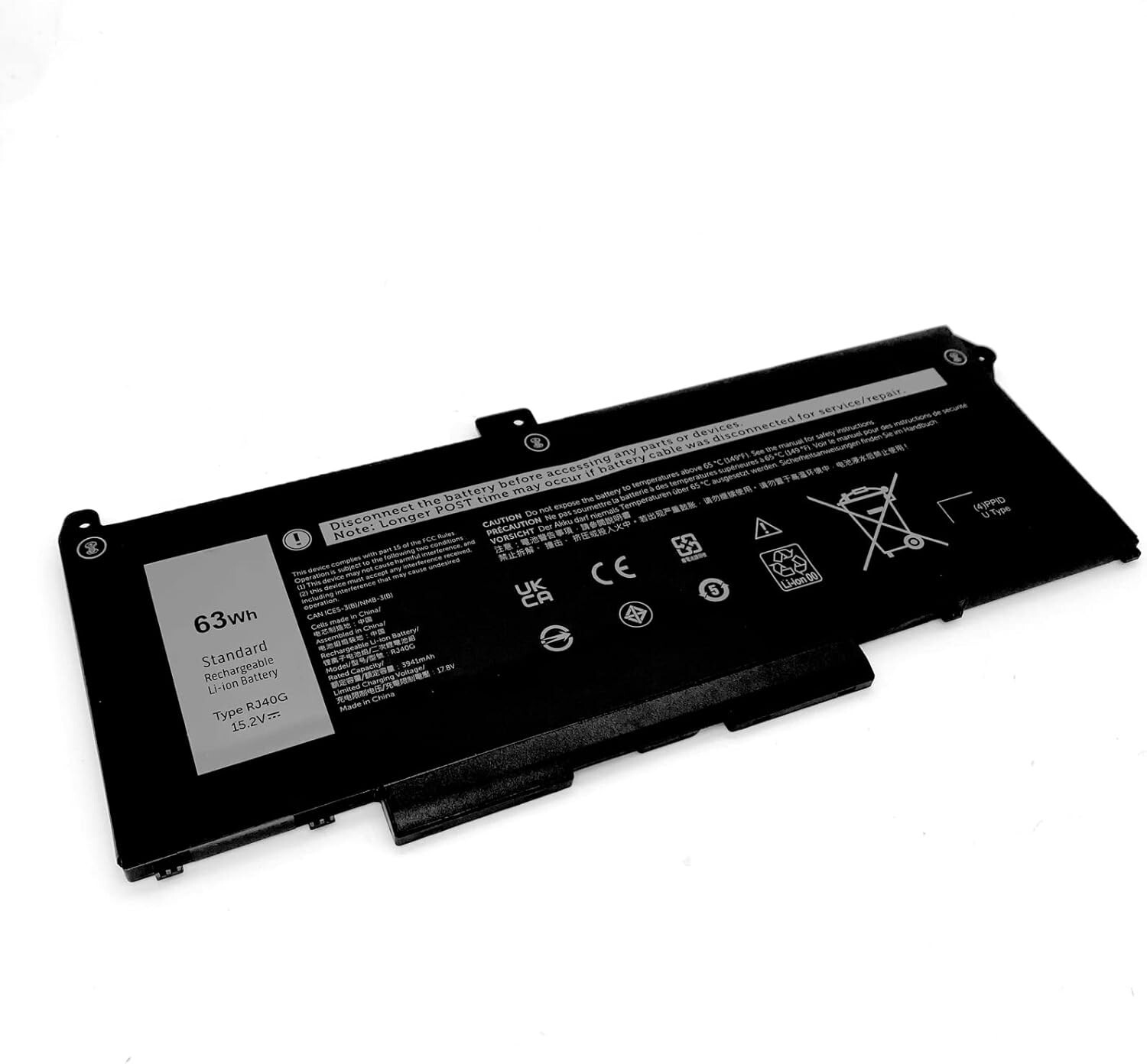 63Wh Replacement Battery for Dell Latitude 14 5420 15 5520 Laptop