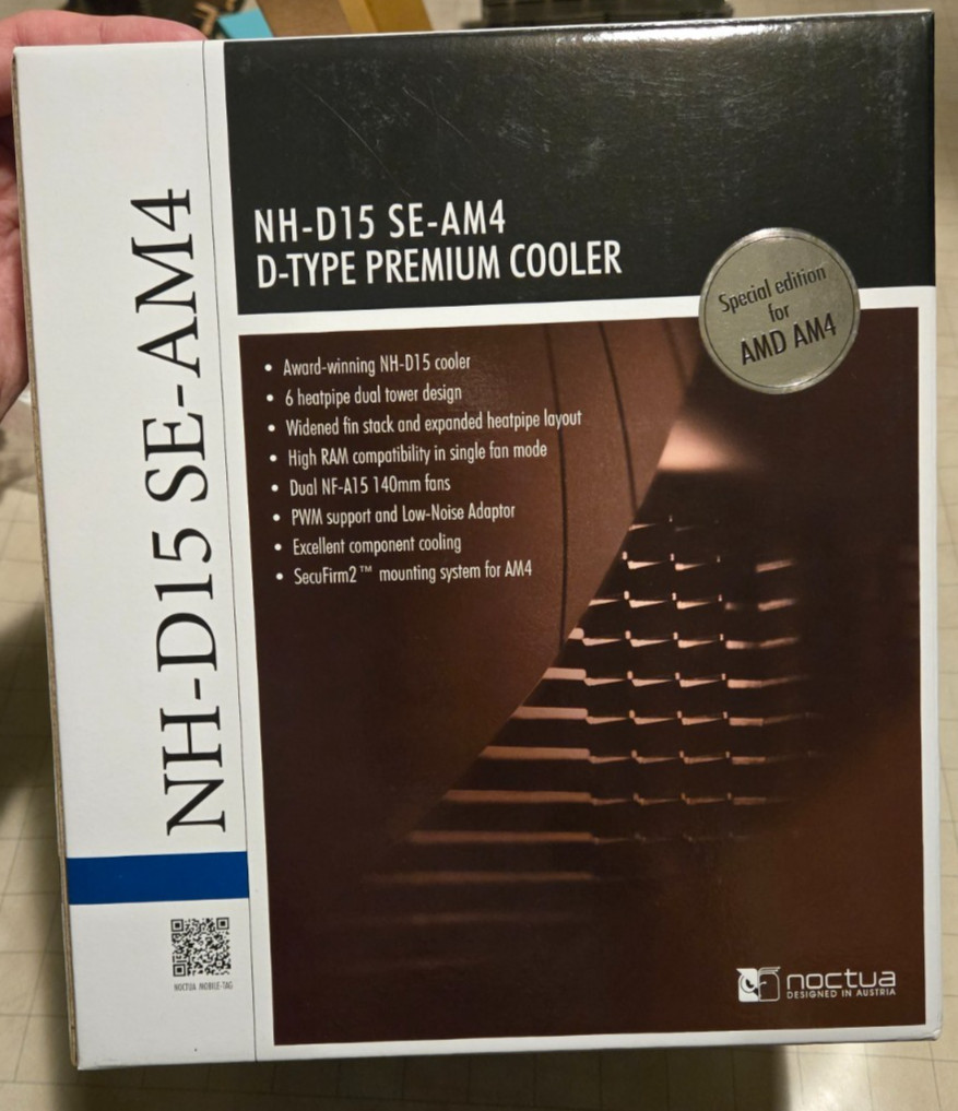 Noctua NH-D15 SE-AM4 AMD Heatsink Fan Cooler Ryzen Dual Tower Heatpipe