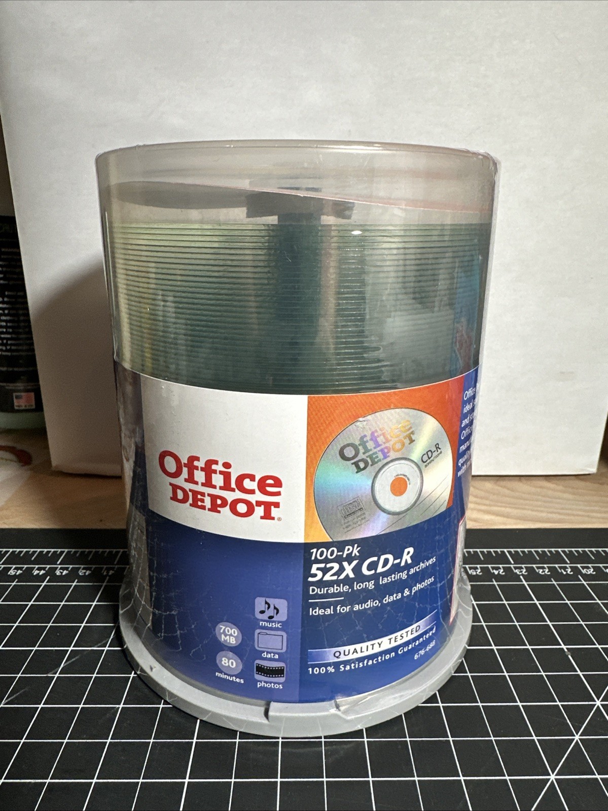 Office Depot CD-R 52x 700MB 80-Minute 100 Pack Blank Recordable NEW SEALED