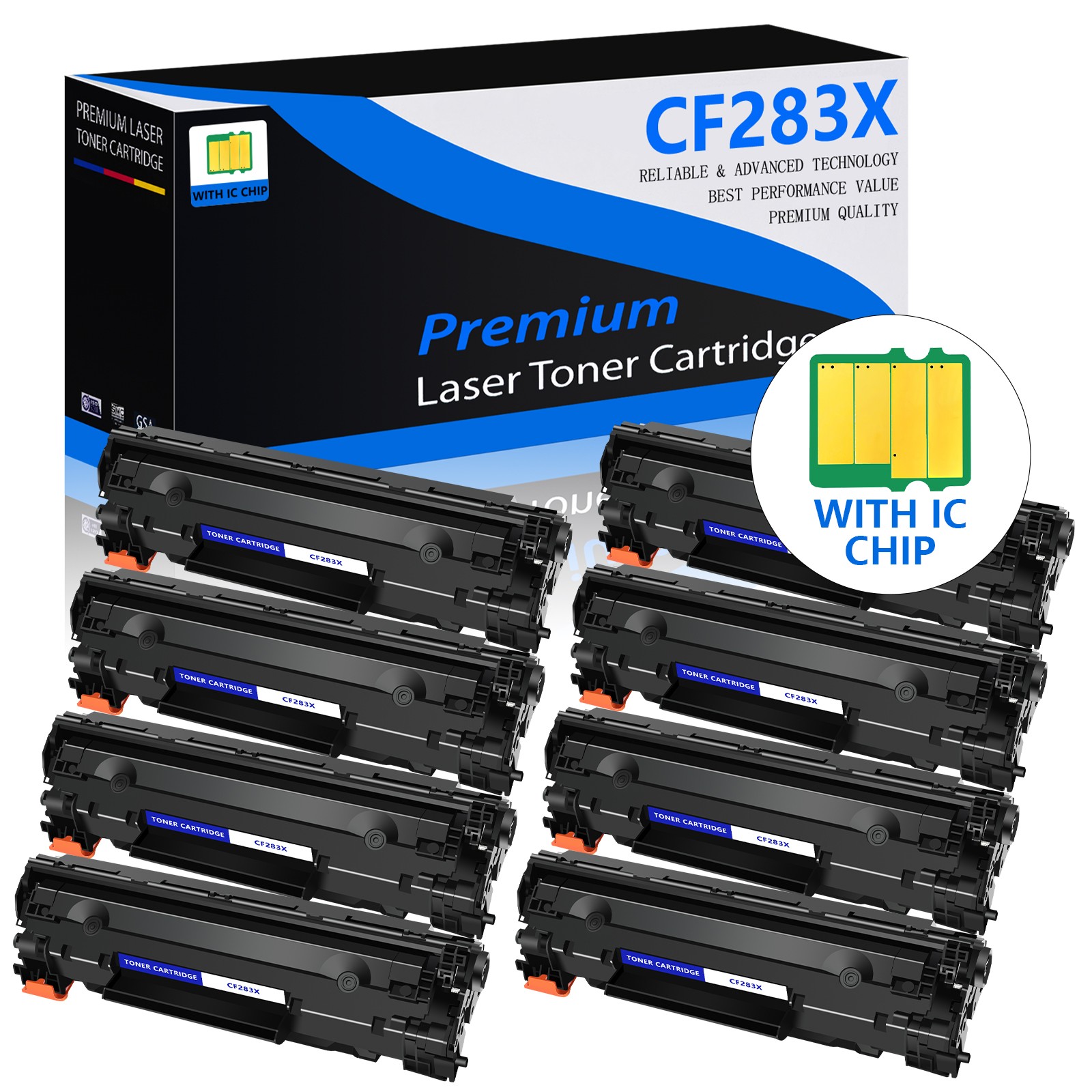 8PK CF283X 83X Toner Compatible with HP ​LaserJet Pro M202n M202dw M201n M201dw