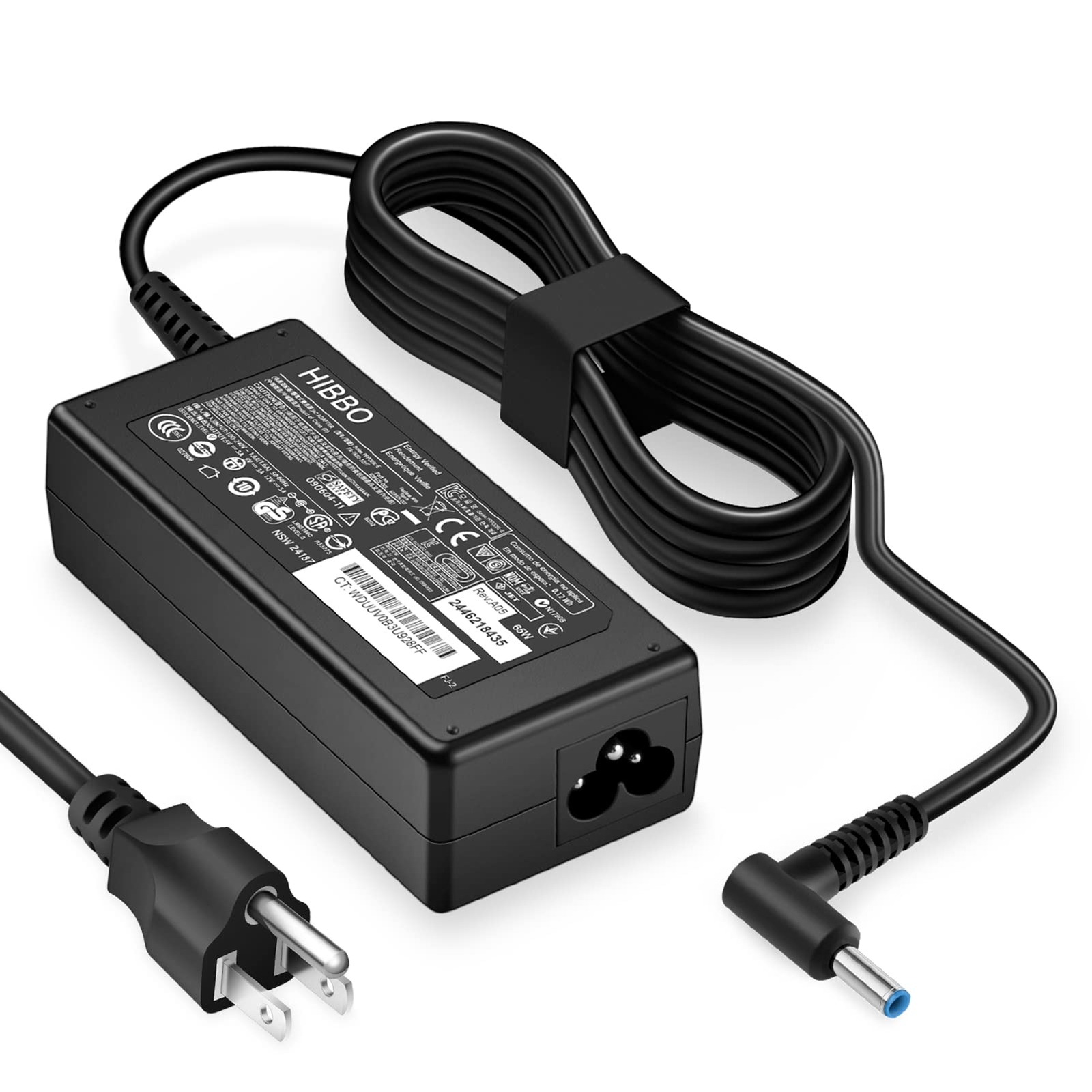 Charger for HP Laptop Computer 65W 45W Smart Blue Tip Power Adapter Charger