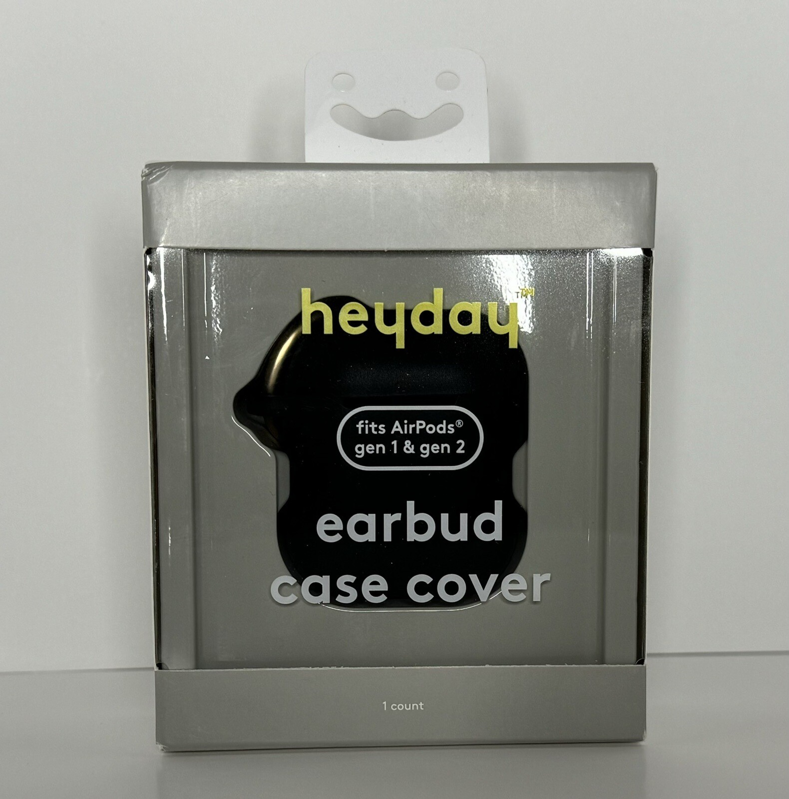 Heyday Apple Airpod Gen 1/2 Silicone Case with Clip - Black