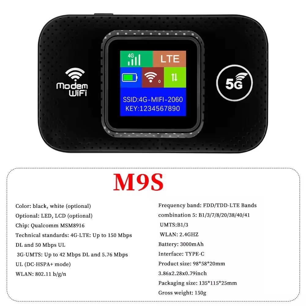 Unlocked 5G LTE Portable WiFi Router - Wireless Hotspot LCD Mobile Broadband NEW