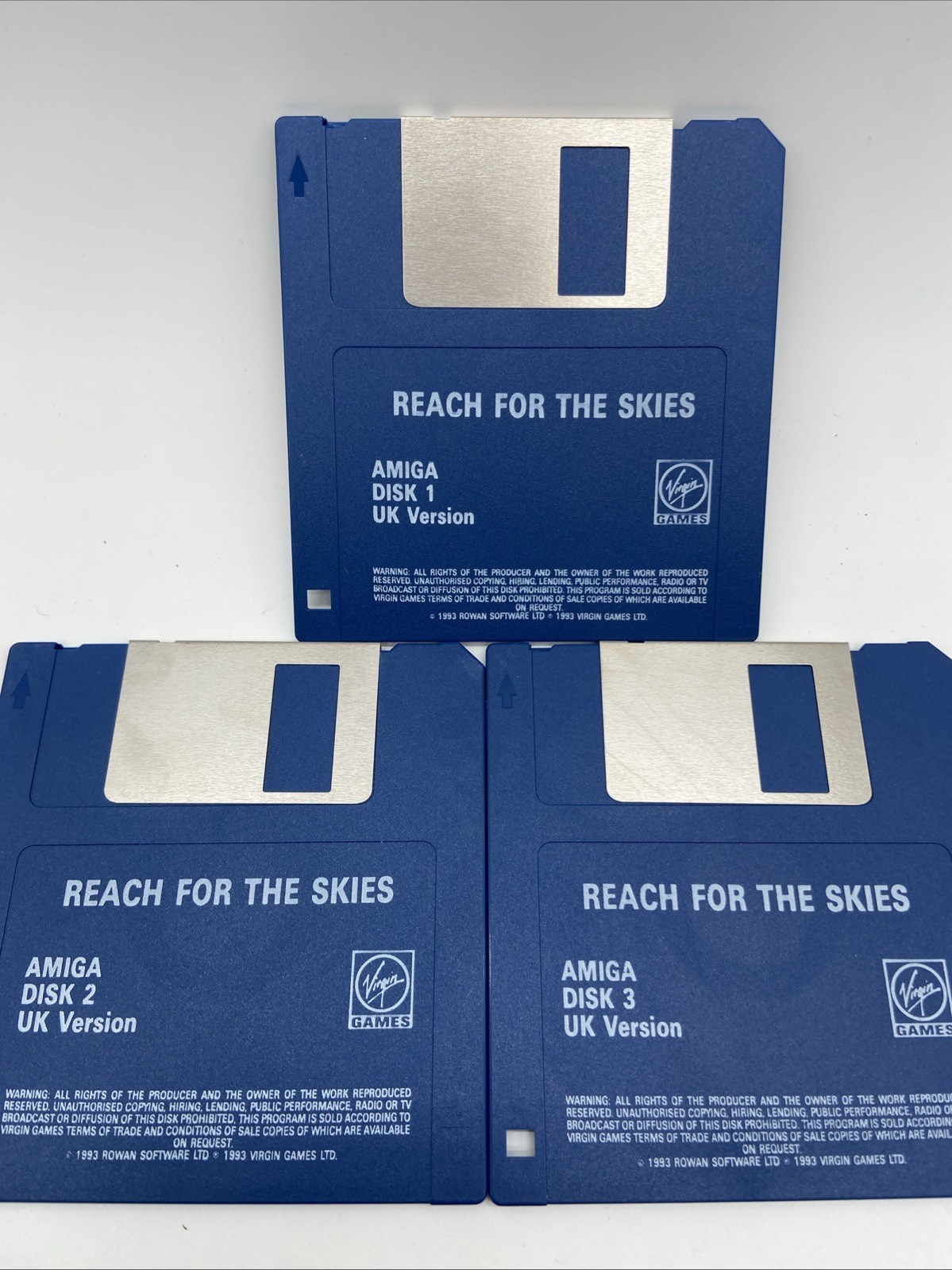 1993 Reach For The Skies Amiga VTG Floppy Disks 1-3 Untested 