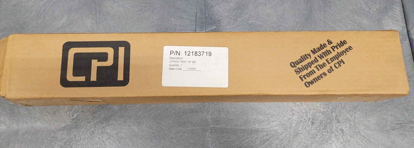 CPI Chatsworth Products 12183719 Upper Tray 19" BK
