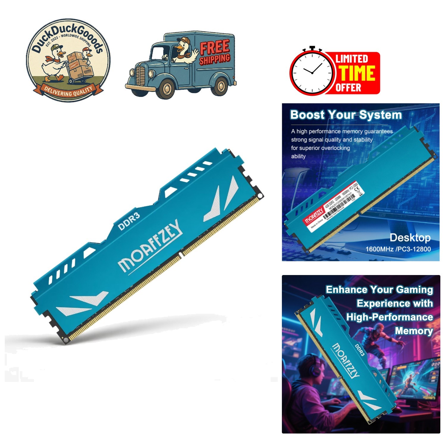 Enhance Performance with 4GB 1600MHz DDR3 Desktop RAM - Non-ECC, Dual Rank