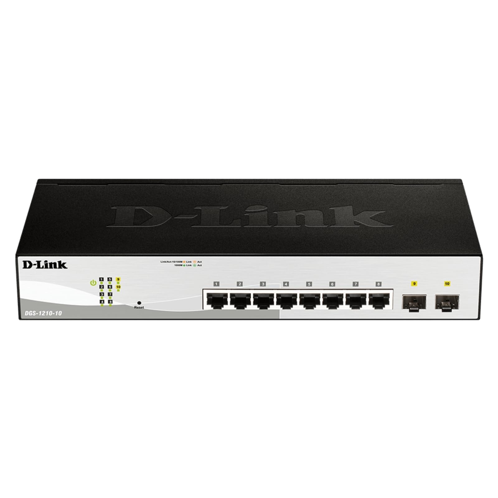 D-Link 10 Port Gigabit Network Switch 8 Ethernet 2 SFP Ports High Speed Security