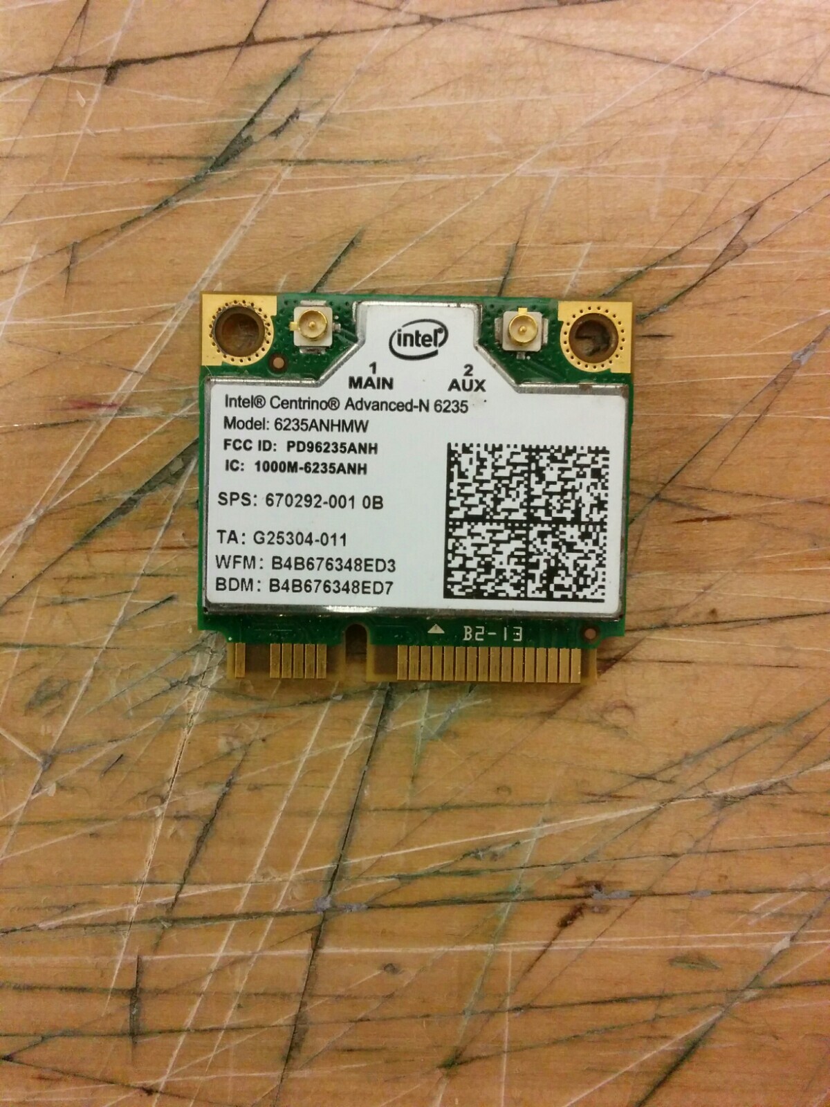 HP EliteBook Folio 9470m OEM WiFi Wireless BT Card 6235ANHMW 670292-001