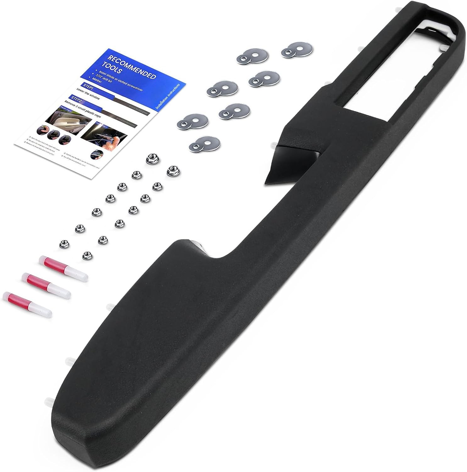 80994 Front Left Driver Side Armrest Repair Kit Fit for Side, Black 