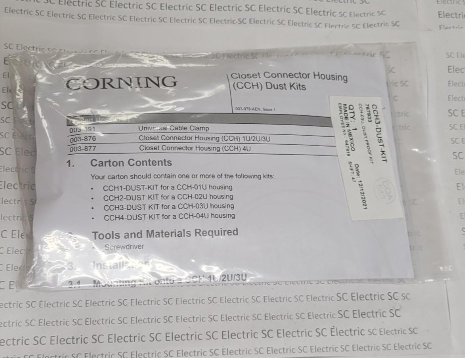 CORNING CCH3-DUST-KIT CLOSET CONNECTOR HOUSING CCH-03U DUST PROOF KIT
