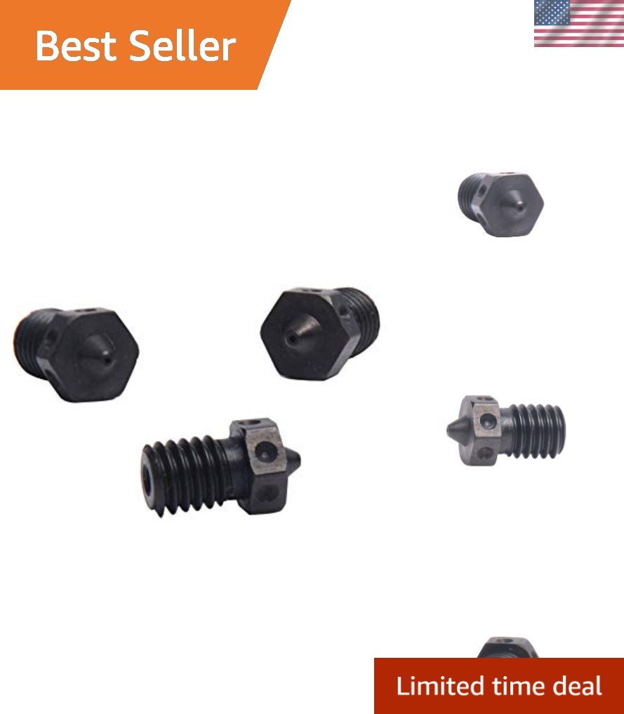 4pcs Hardened Steel Nozzles M6 Nozzle 0.25/0.4/0.5/0.6mm Compatible with 1.75...