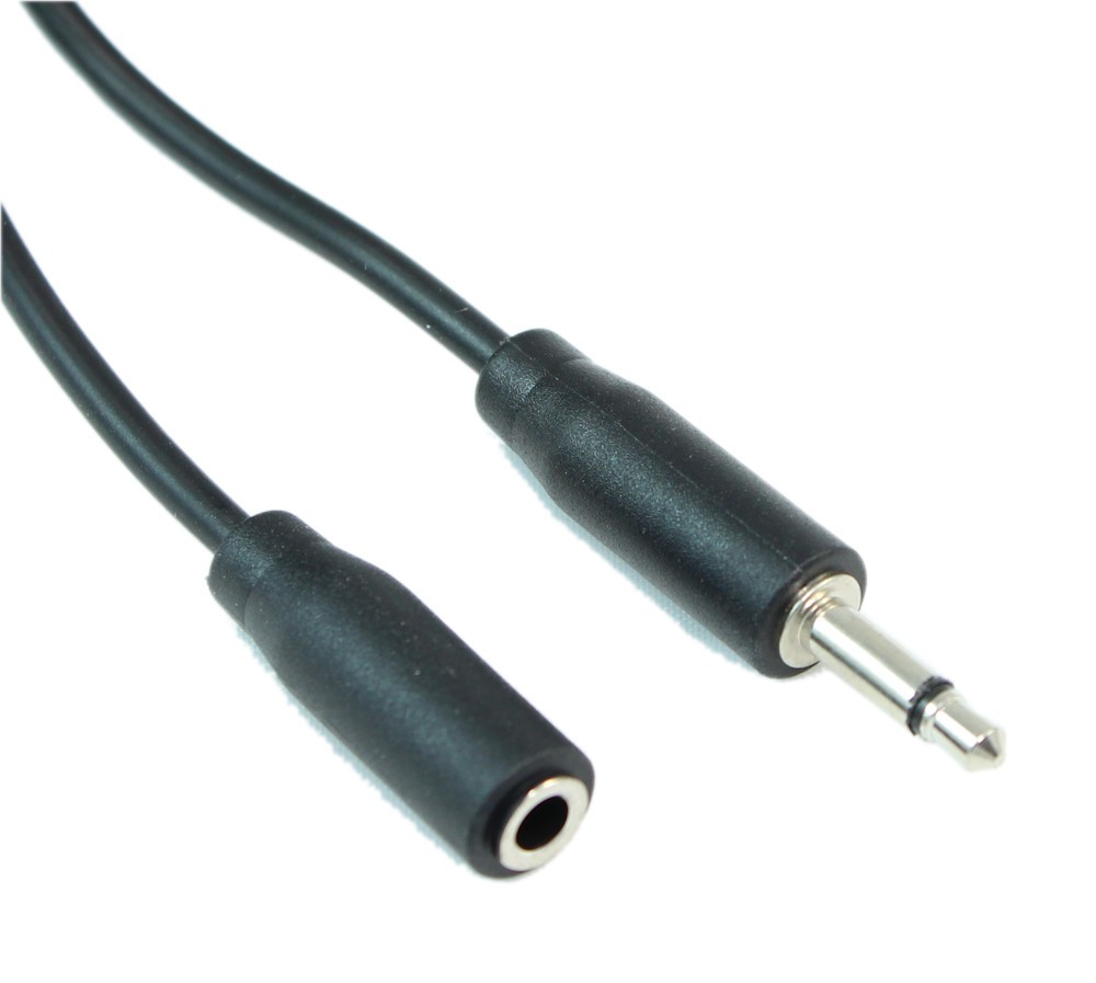 12ft 3.5mm SLIM MONO TS (2 conductor) Male to Female Audio EXTENSION Cable