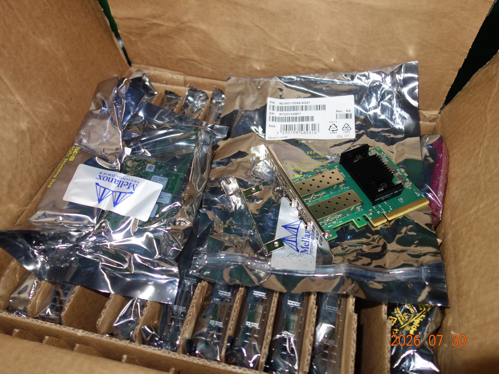 Mellanox MCX631102AS-ADAT ConnectX-6Lx EN Adapter Card 25GbE * NEW SEALED