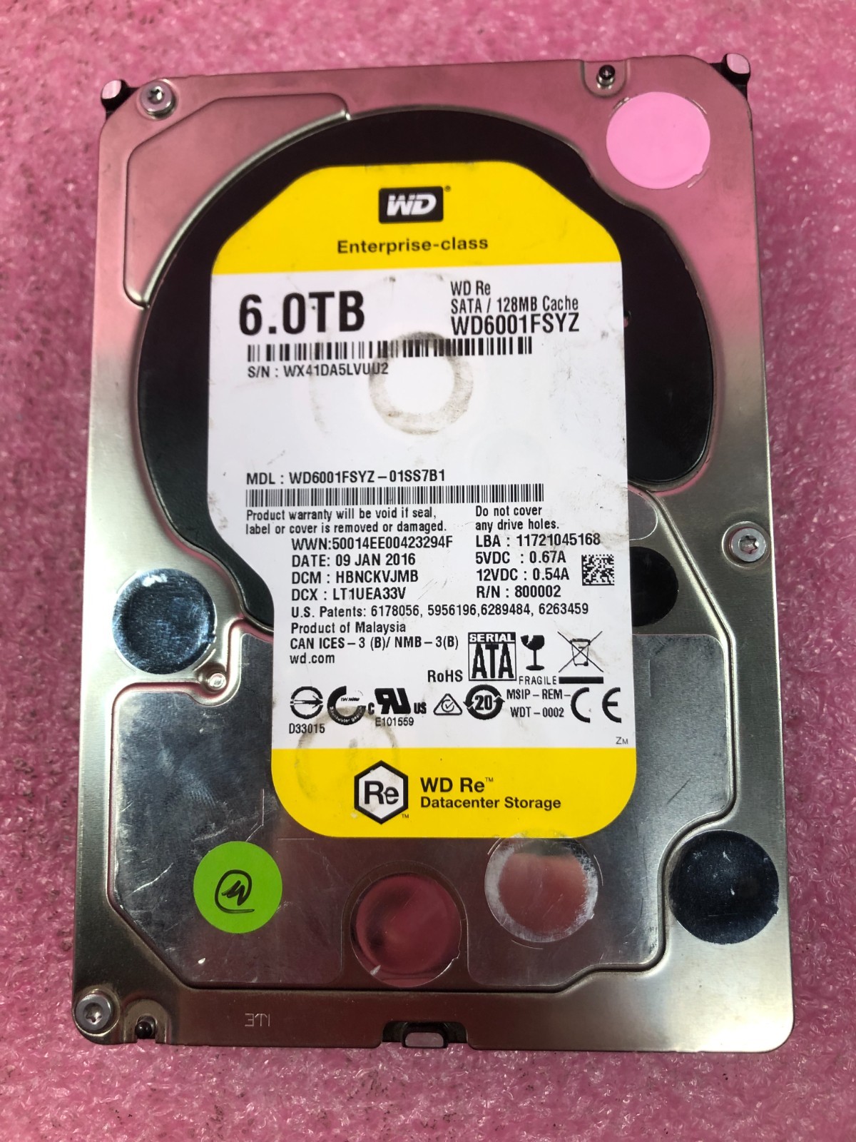 Strong-IT WESTERN DIGITAL WD6001FSYZ 6TB SATA 7200RPM ***Cosmetic Damage***