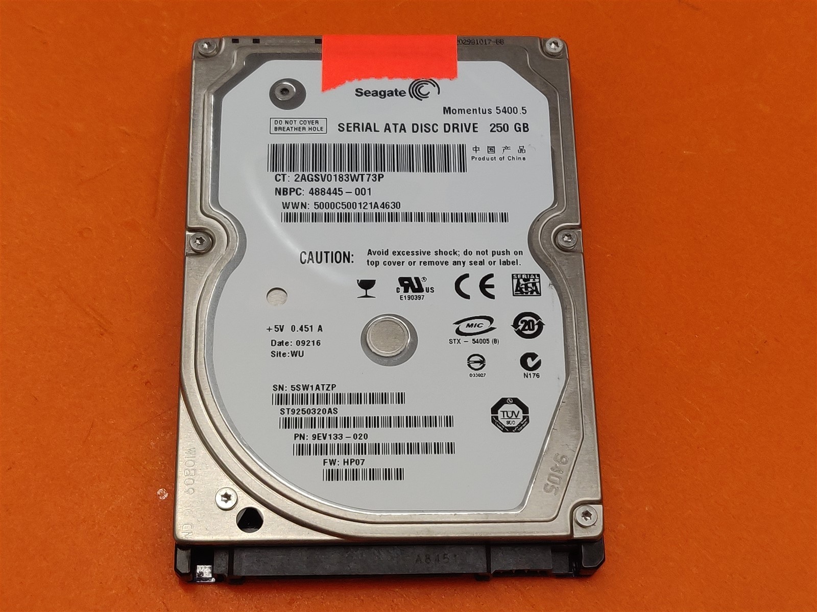 ⭐️⭐️⭐️⭐️⭐️ *AS IS* HDD Hard Drive SATA Laptop 2.5" Seagate ST9250320AS 250GB
