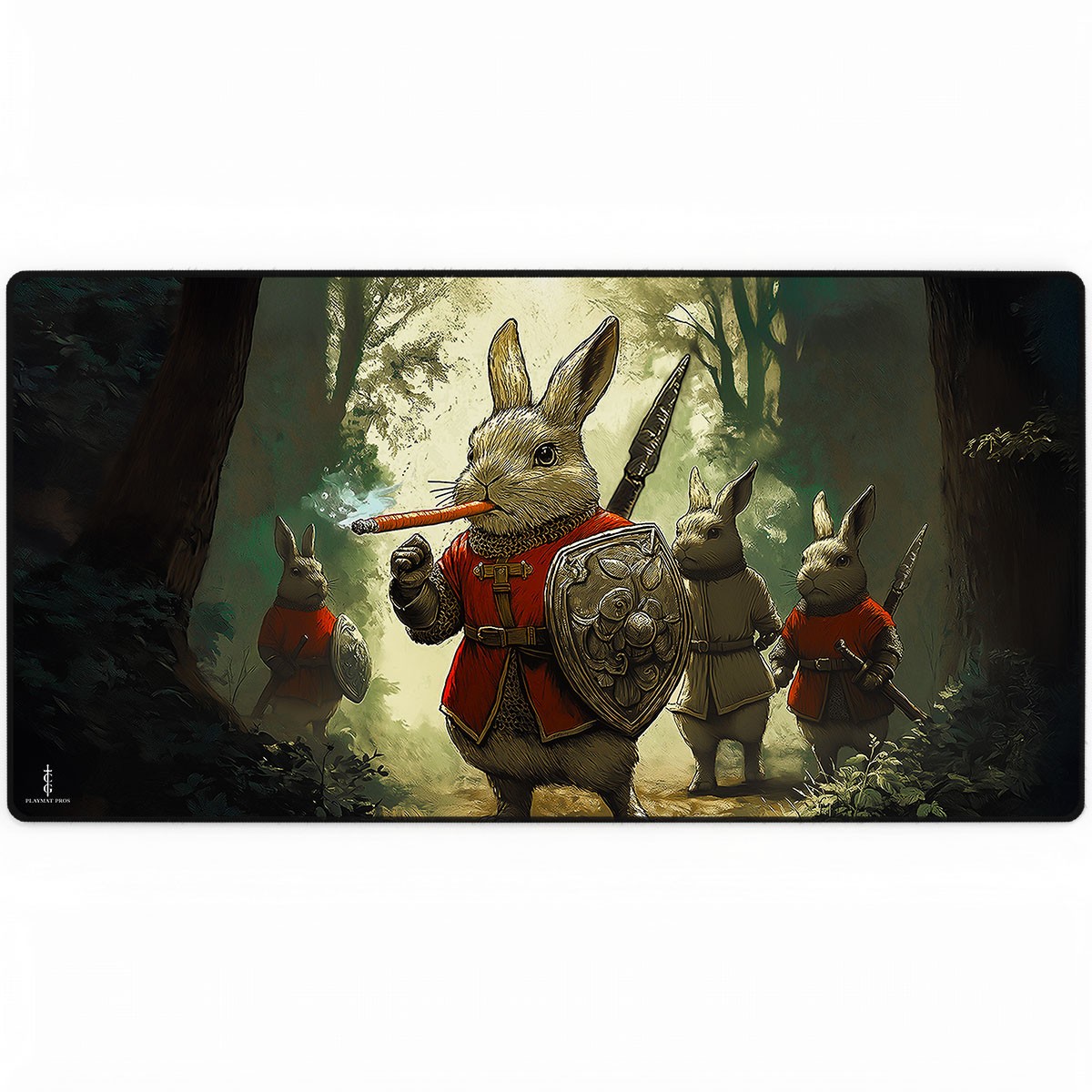 Harebringer of War, TCG Playmat & Gaming Mousepad, MTG Fantasy Forest Bunny Art