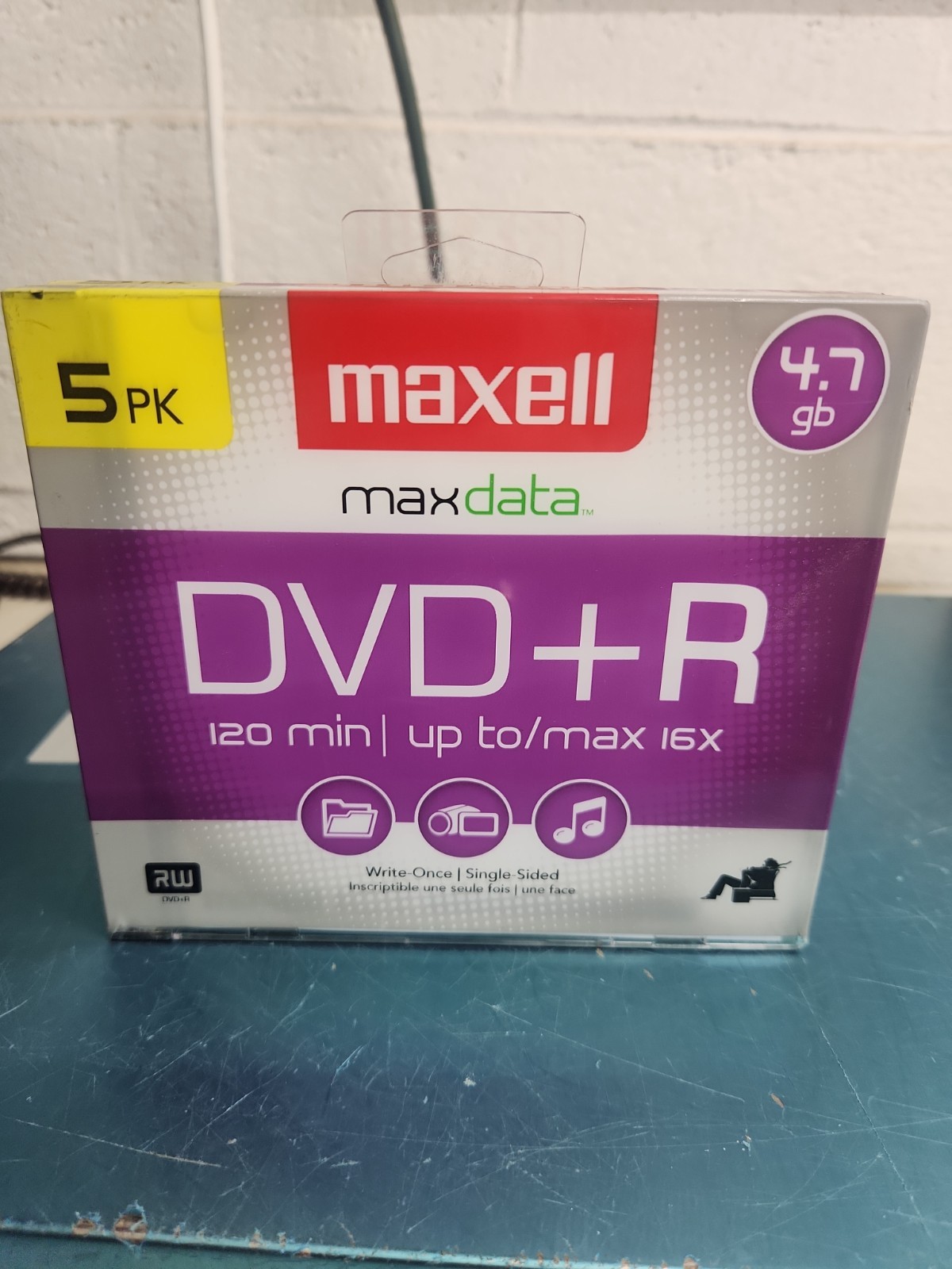 Maxell DVD Recordable Media - DVD+R - 16x - 4.70 GB - 5 Pack New Sealed