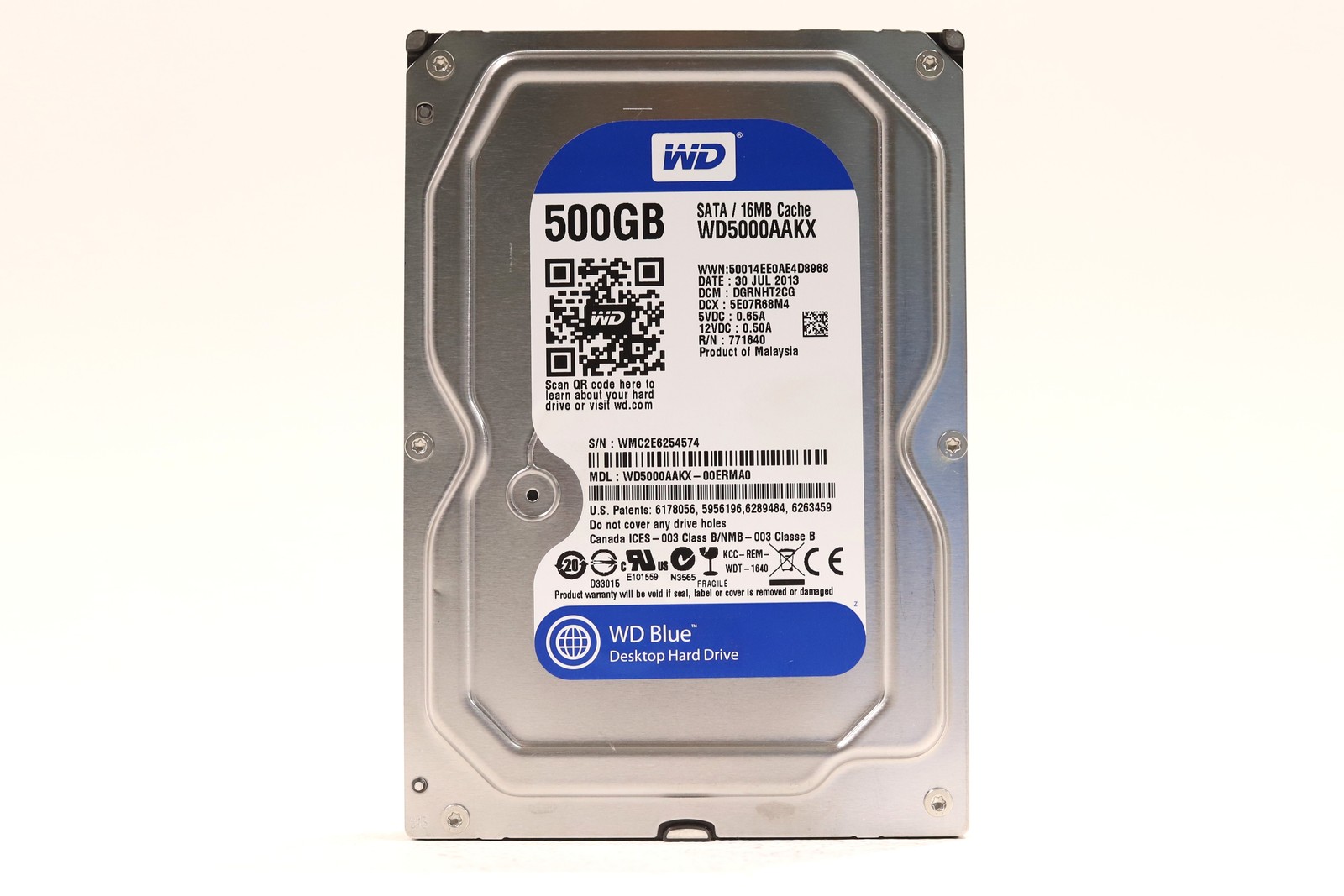 WD WD5000AAKX-00ERMA0 500GB 3.5" 6Gb/s 16MB 7.2K RPM SATA HDD P/N: WD5000AAKX