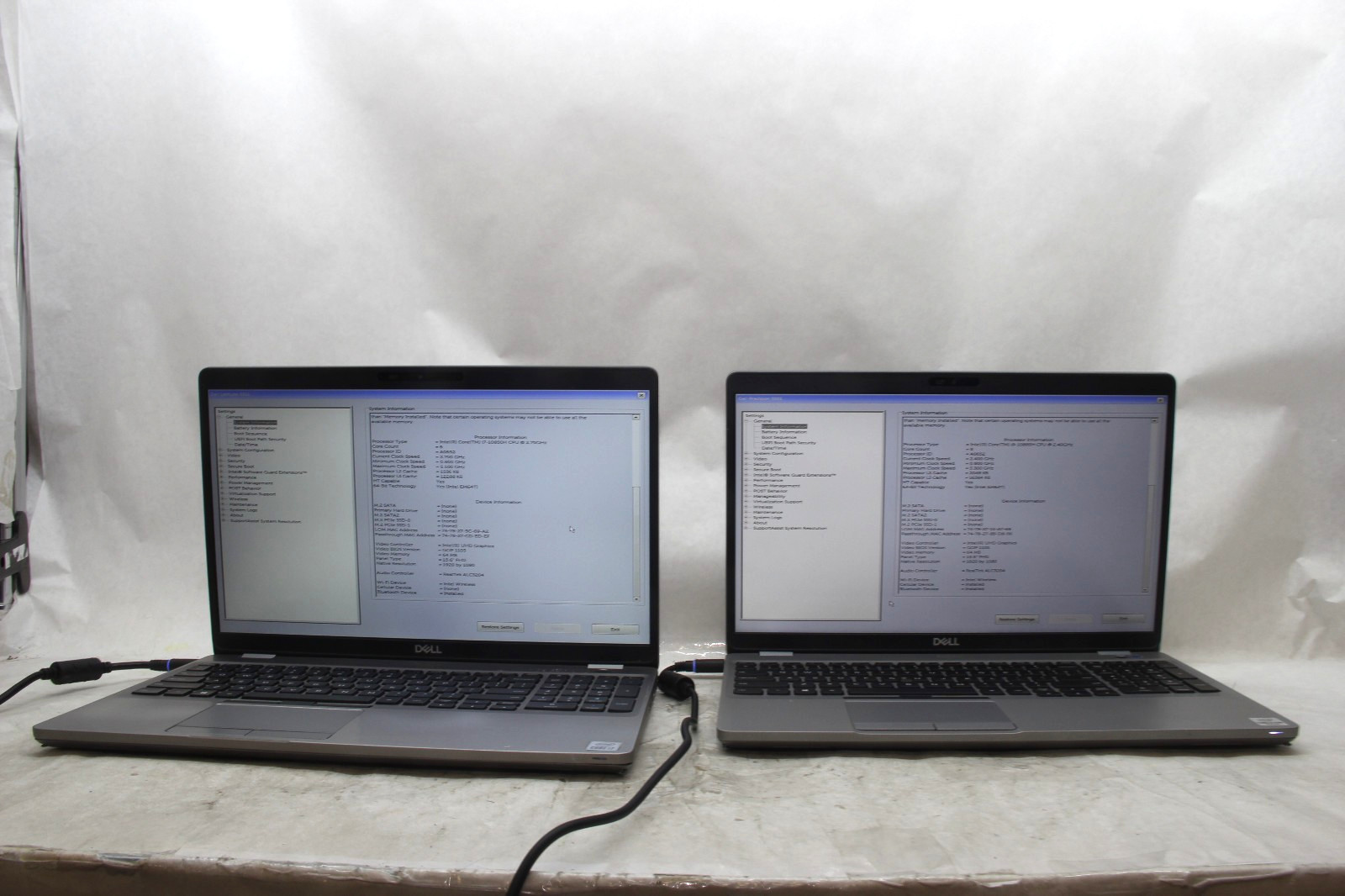 Lot of 1 Dell Latitude 5511 & 1 Precision 3551 15.6" Laptops i7 & i9 No RAM