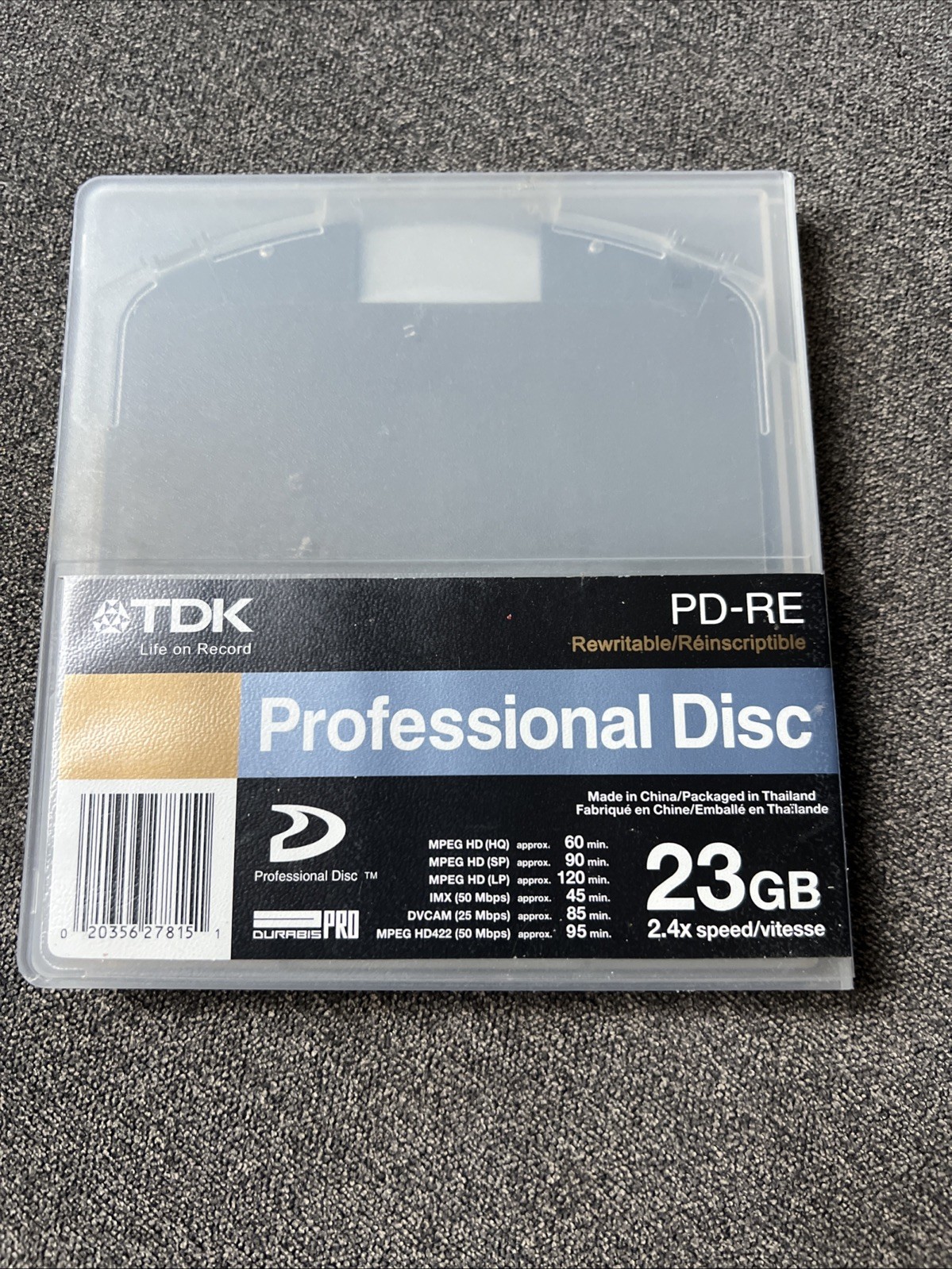 TDK Professional Disc PD-RE 23GB Blue Rewritable XDCAM Media 2.4x Speed