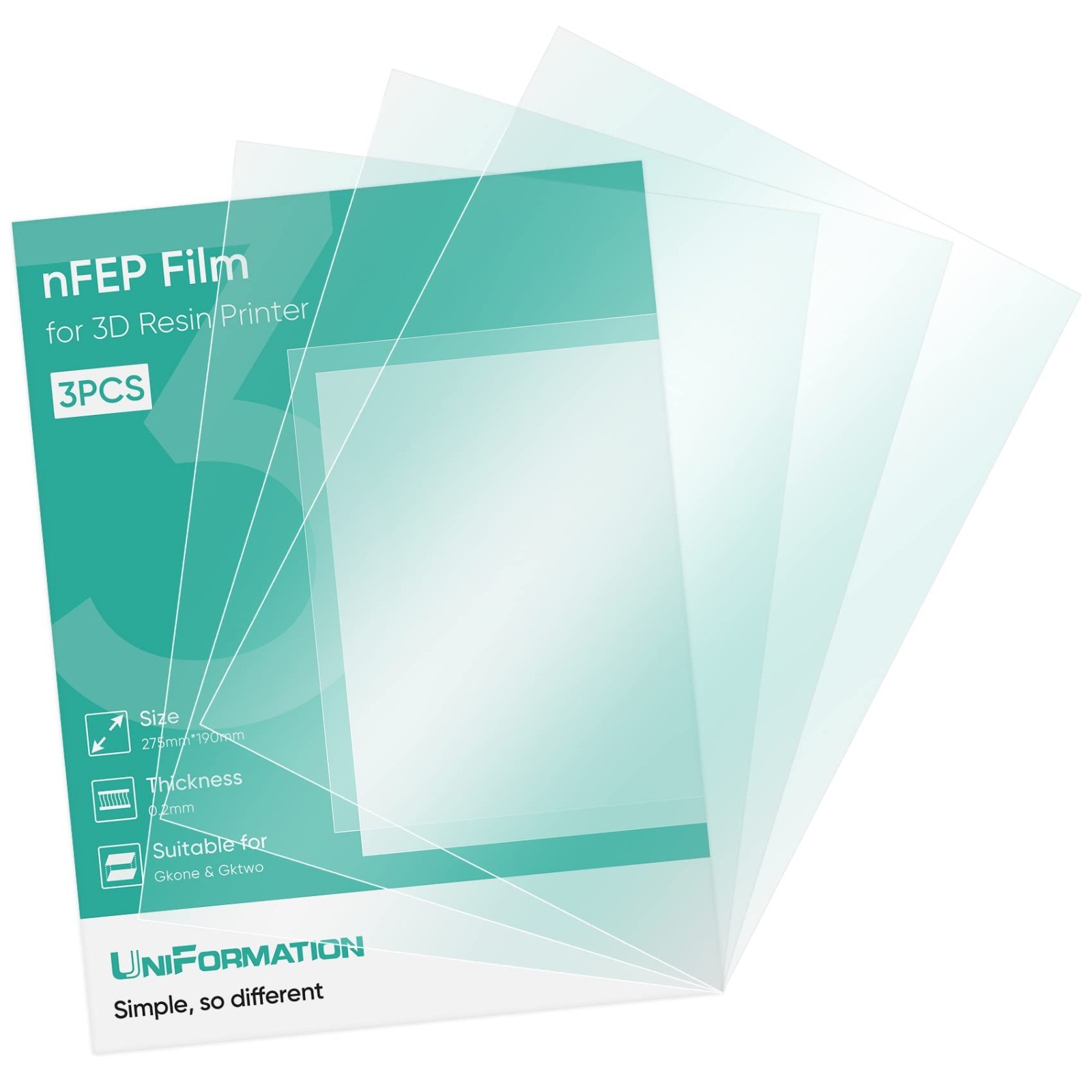 UniFormation GKtwo NFEP Release Films 3-Pack for 10.3-Inch Resin Printer