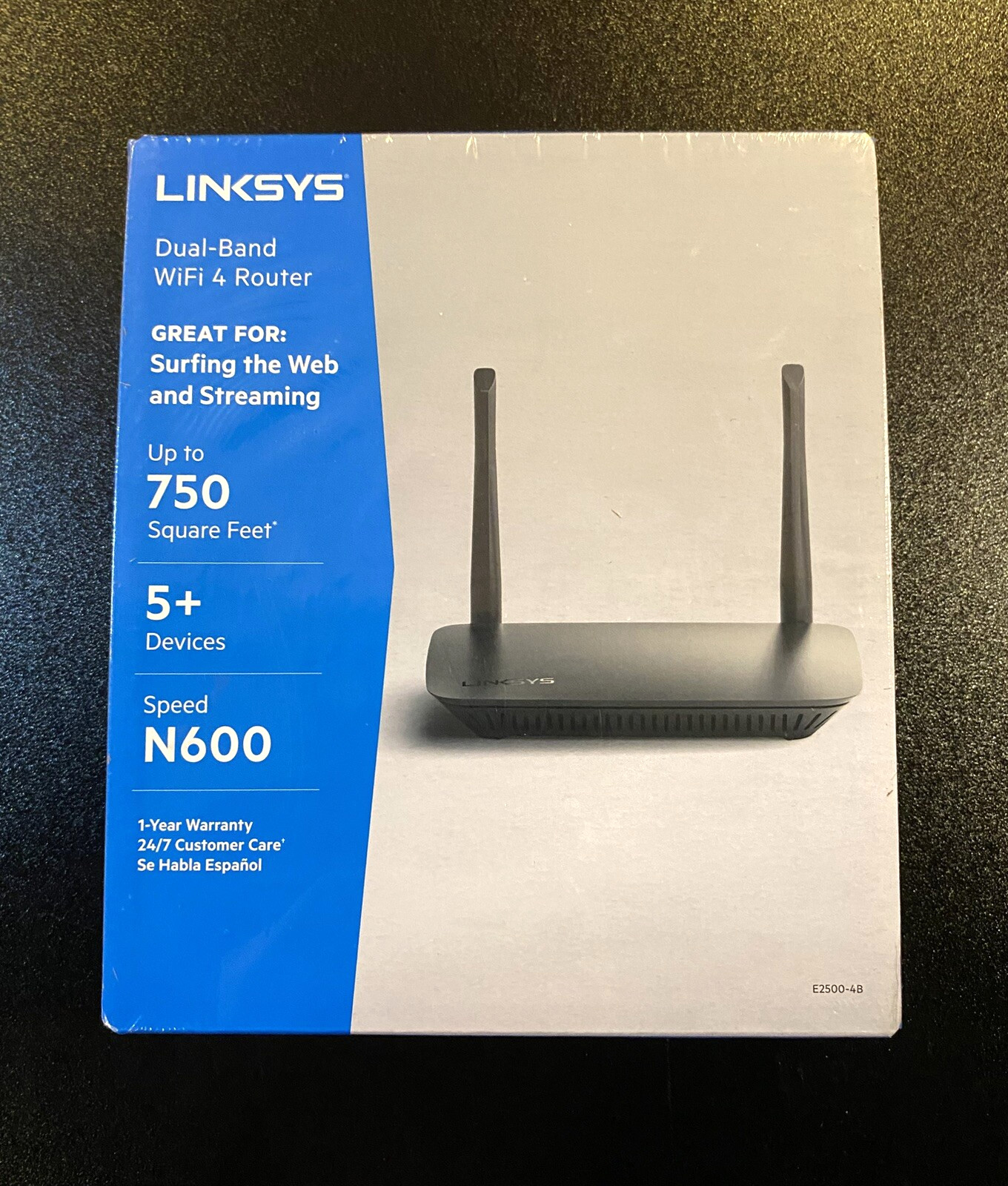 Linksys E2500-4B N600 Dual-Band Wi-Fi 4 Router 5+ Devices NEW SEALED #035