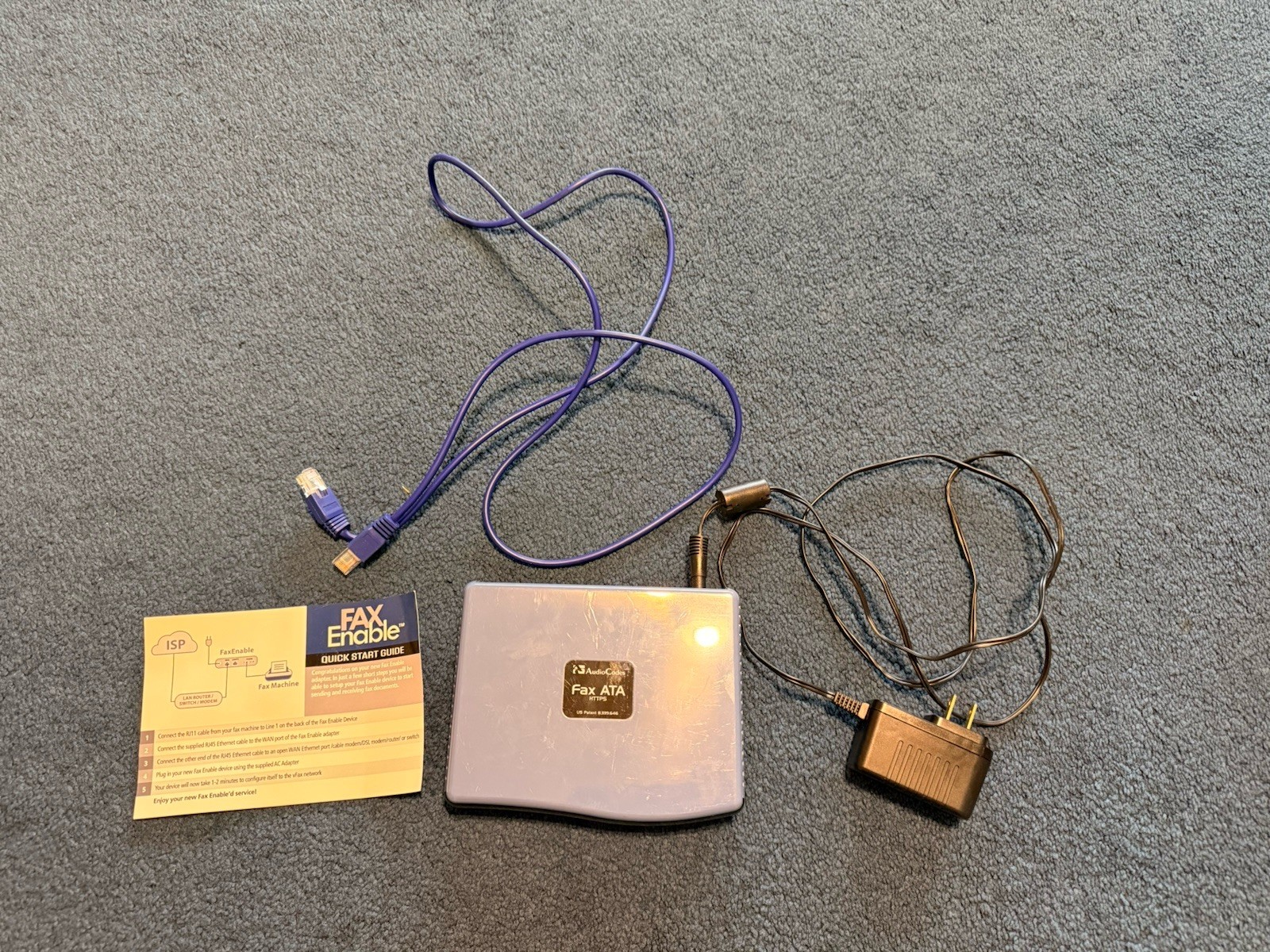 AudioCodes MP-202B HTTPS Fax ATA 2FXS Vitelity vFax FaxBack + Power Supply