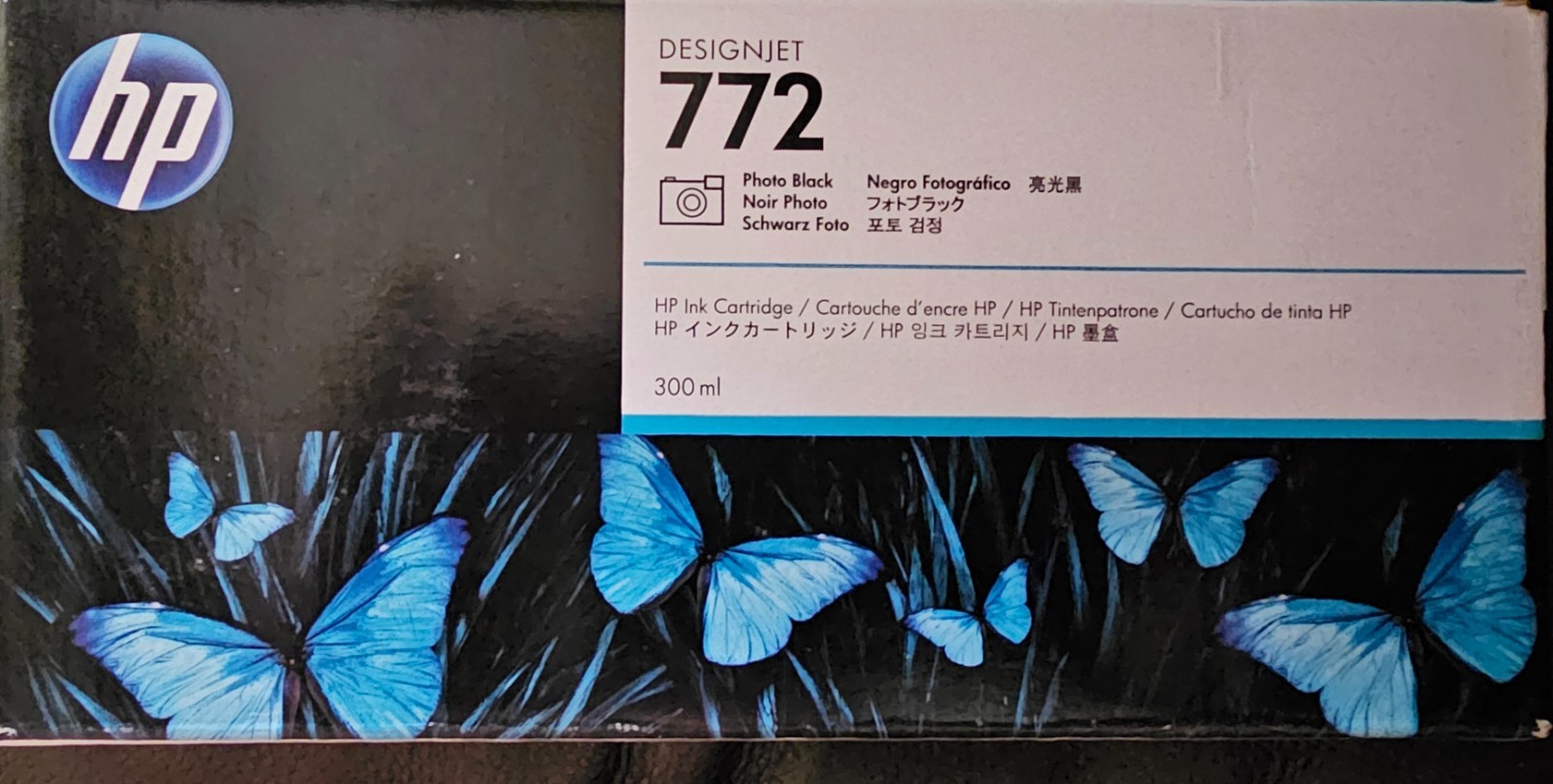 Genuine NEW HP DesignJet Ink Cartridge 300 ml ohoto black 772, CN633A