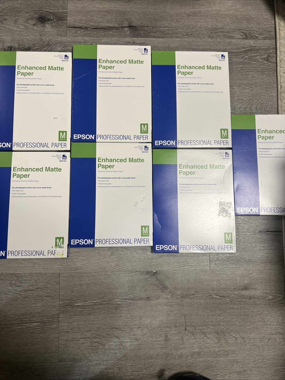 Epson Enhanced Matte Paper 8.5" x 11" 50 Sheets True Finish Lot Of (7)