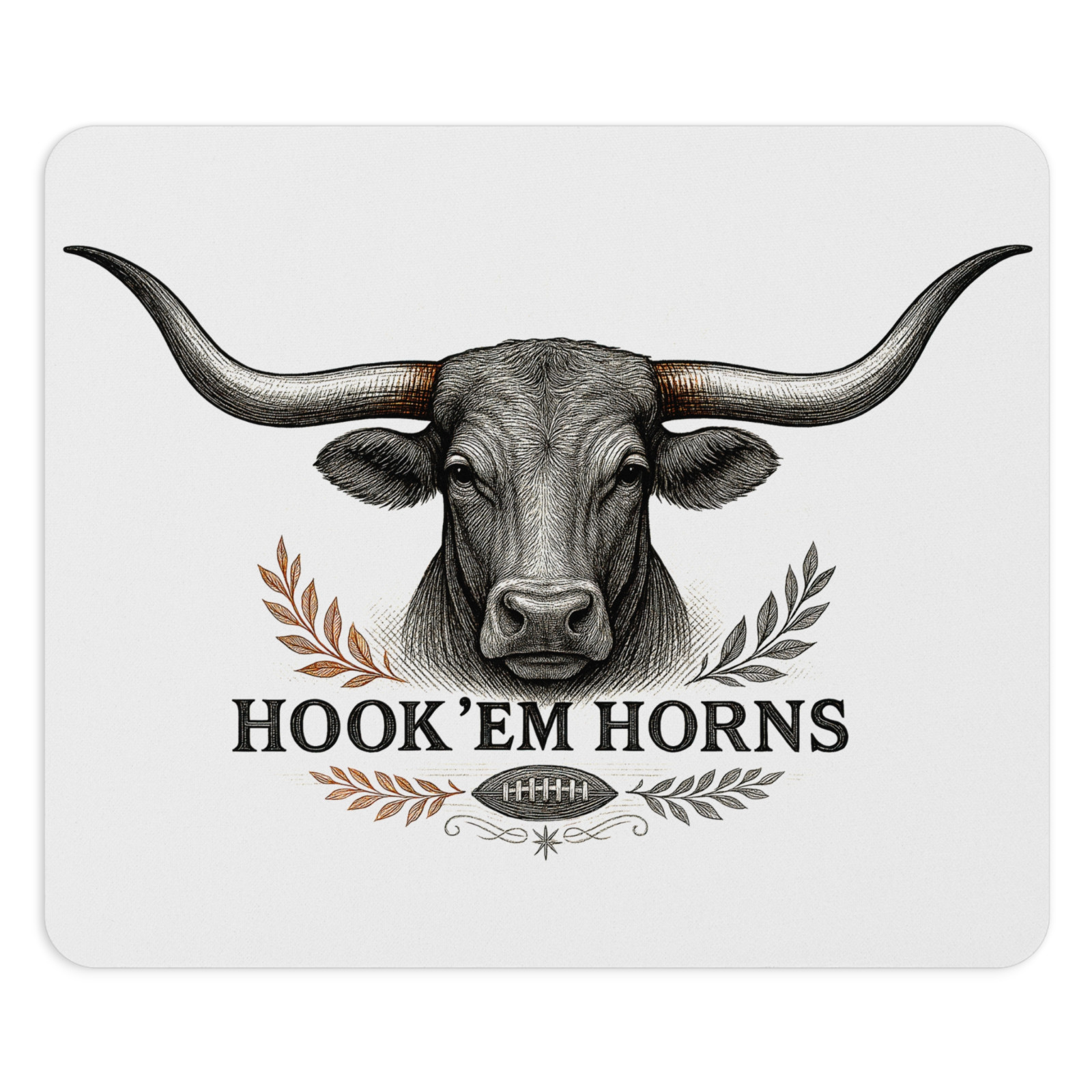 Texas Longhorns Mouse Pad 9.5"x8" – Hook 'Em Horns Fan Gift – Non-Slip Desk Pad
