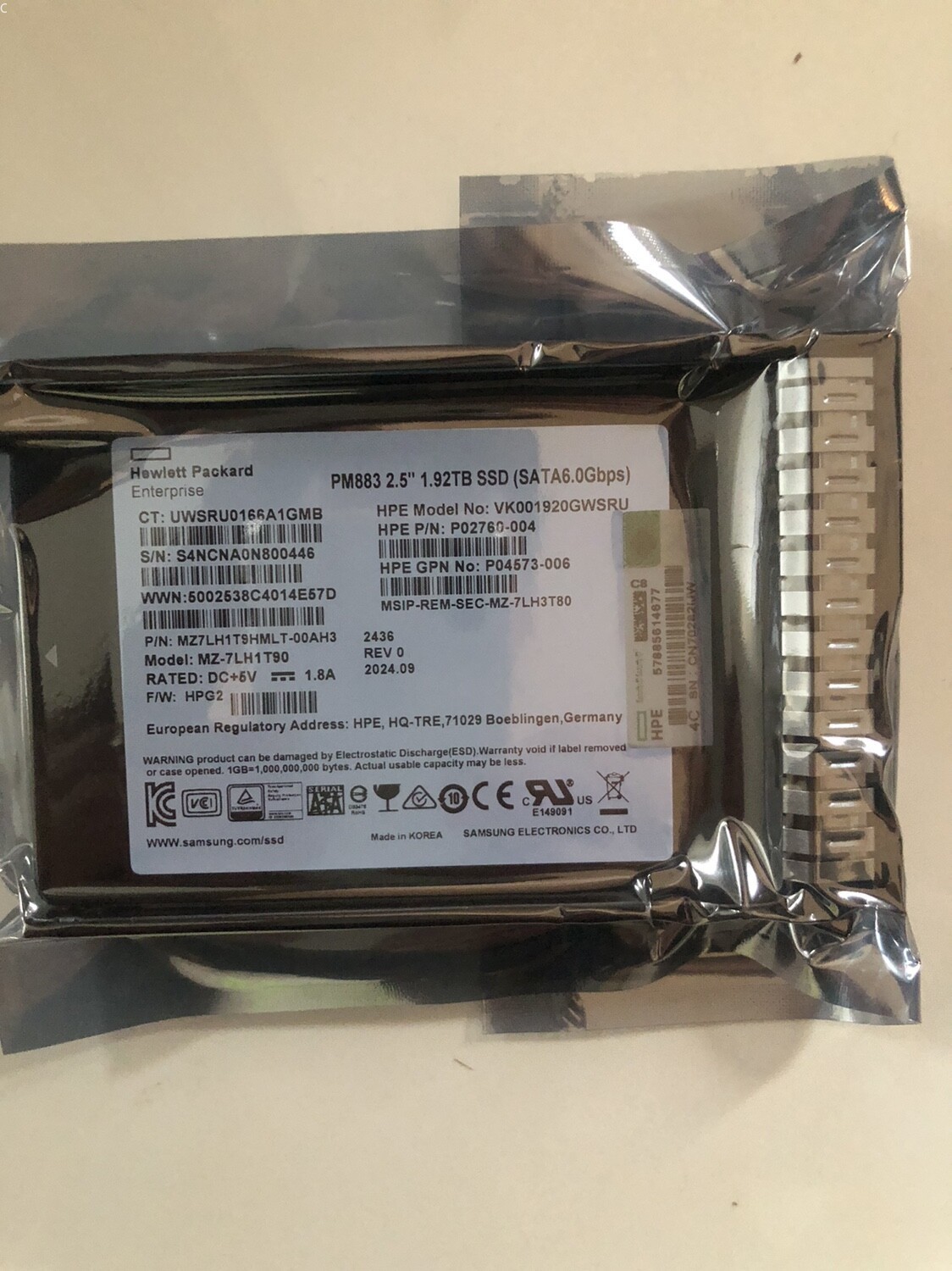 NEW P40499-B21 P41524-001 HPE 1.92TB SATA 6G 2.5" Gen10 Plus V2 GEN11 Server SSD