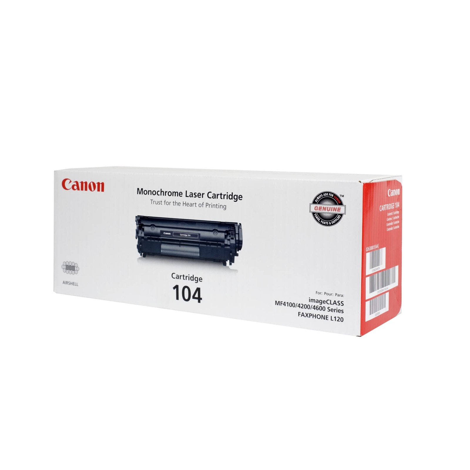 Genuine Canon 104 Black Toner, Brand New Sealed Box, We Ship Fast