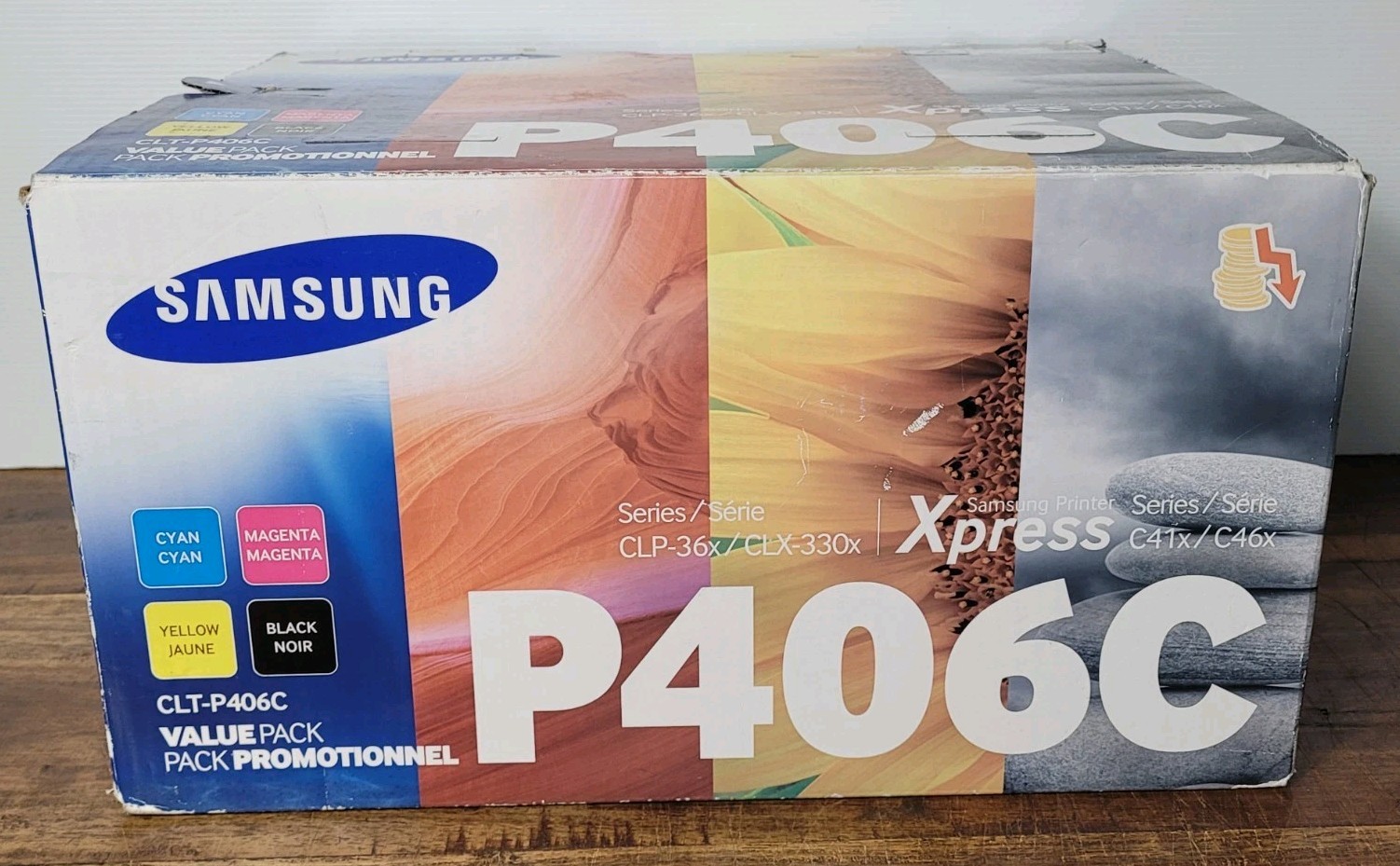 NEW Samsung CLT-P406C Toner Cartridge VALUE PACK Cyan Magenta Yellow Black Print