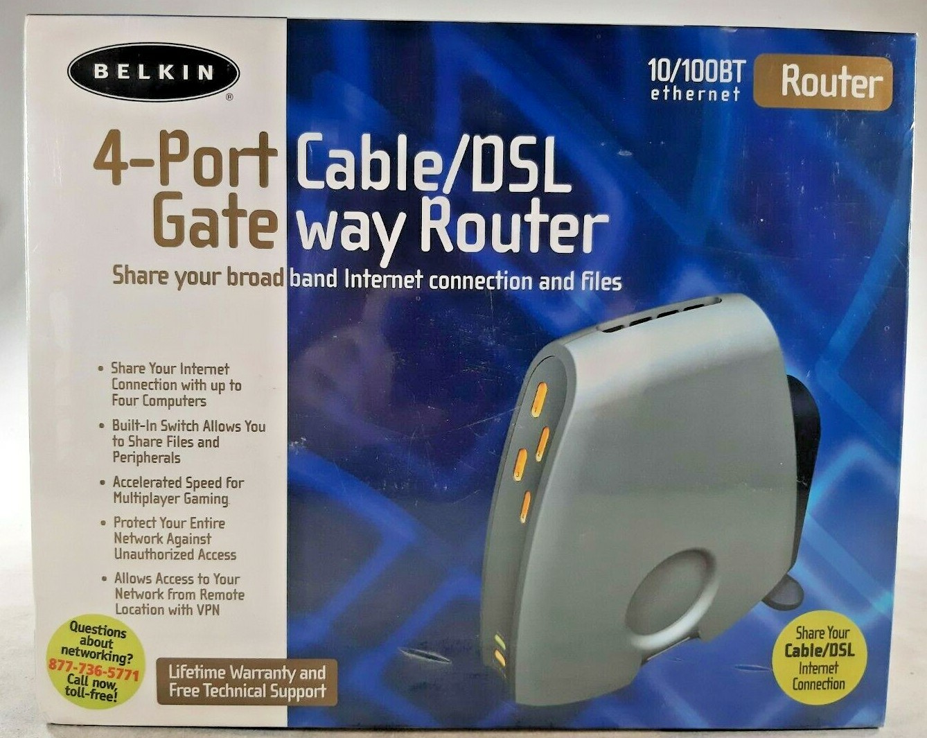 Belkin F5D52304 4-Port Cable/DSL Gateway Router Ethernet 10/100BT Gaming