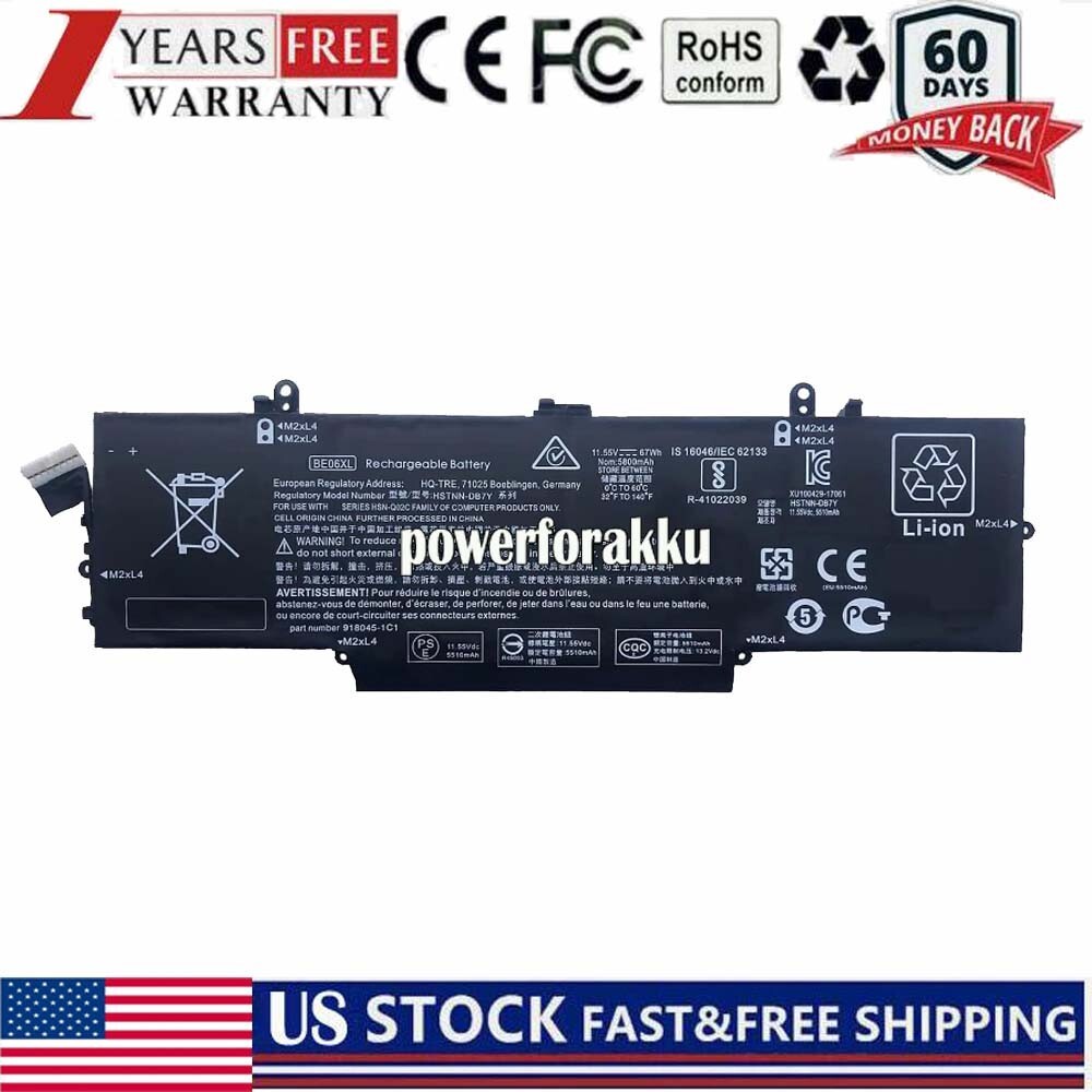 Replacement battery BE06XL 67WH for HP Elitebook 1040 G4 HSTNN-IB7V BE0606 USA