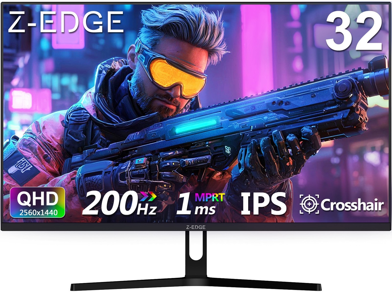Z-EDGE UG32 32" 2K 2560x1440 200 Hz 1 ms IPS Gaming Monitor, FreeSync, HDMI, DP