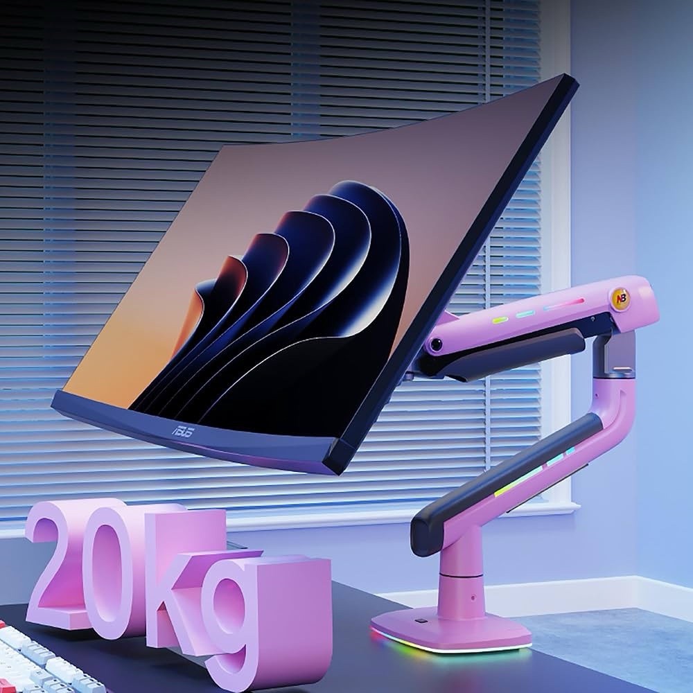 NB Gaming Monitor Arm For 32 to 60 Inch Screen, Load up to 20 Kg, VESA 75/100