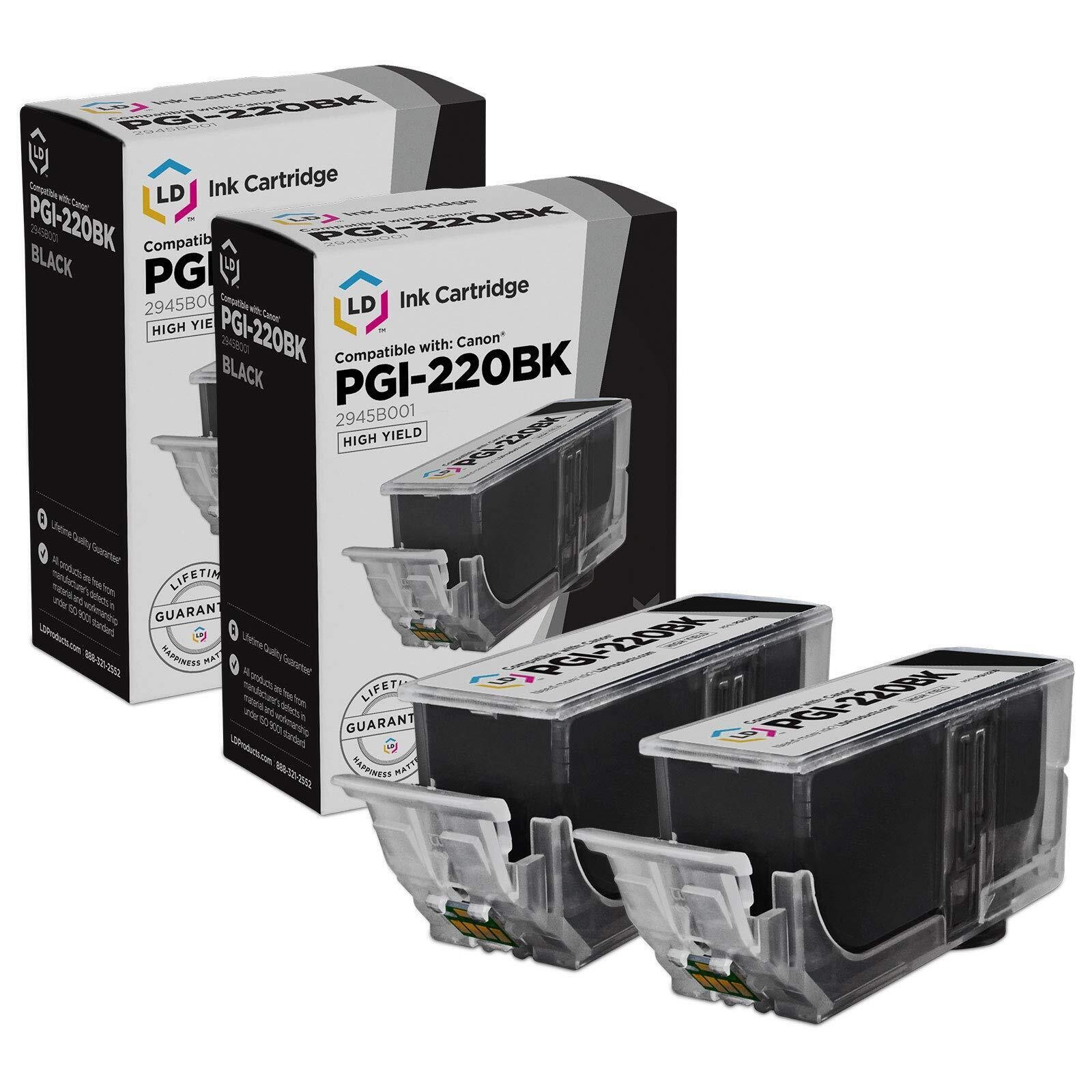 LD Comp Canon PGI220 2pk Black 2945B001 MP620 MP640 MX860 MP560 iP4700