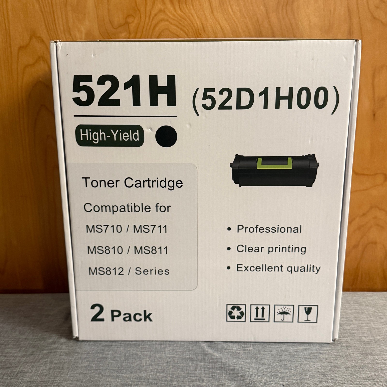 2 Pack 521H 52D1H00 Black Toner for Lexmark MS710 MS711 MS810 MS811 MS812