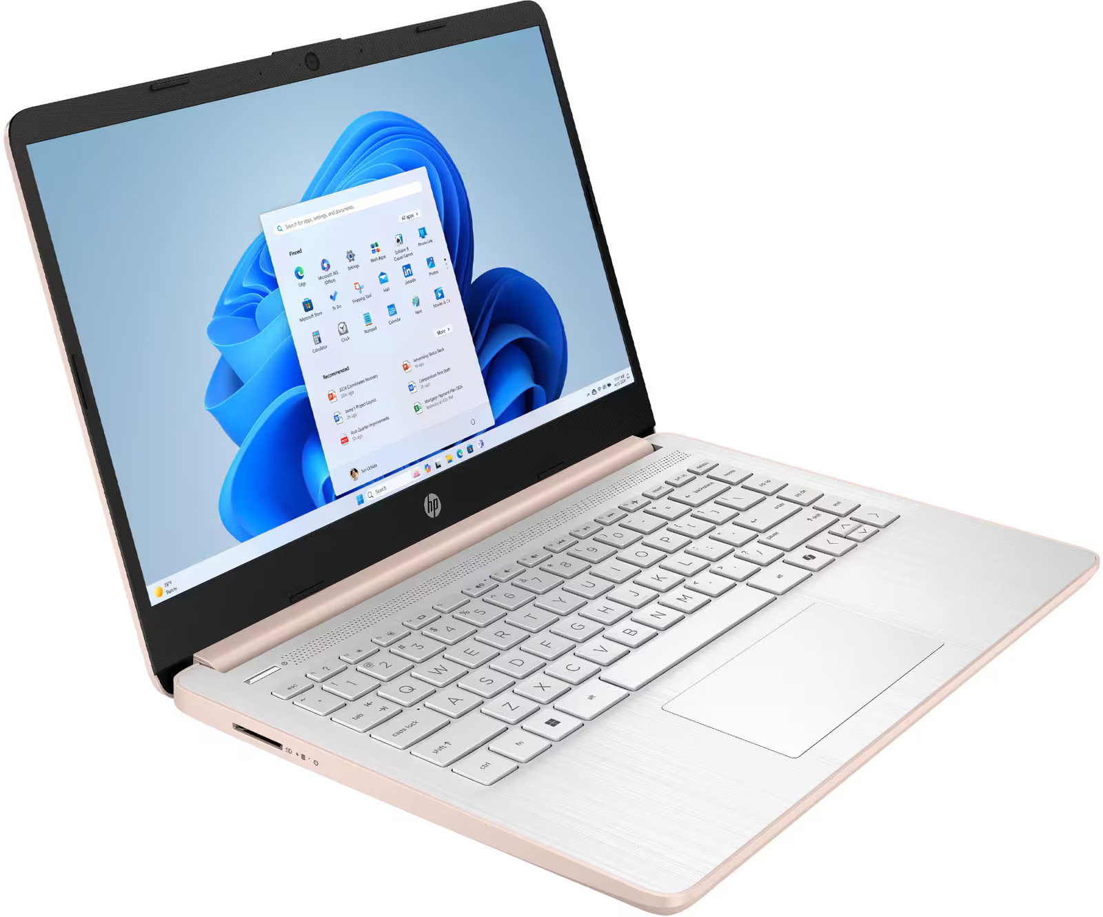 HP 14" Laptop Intel N150 4GB Memory 128GB UFS Pale Rose Gold 14-dq6105dx