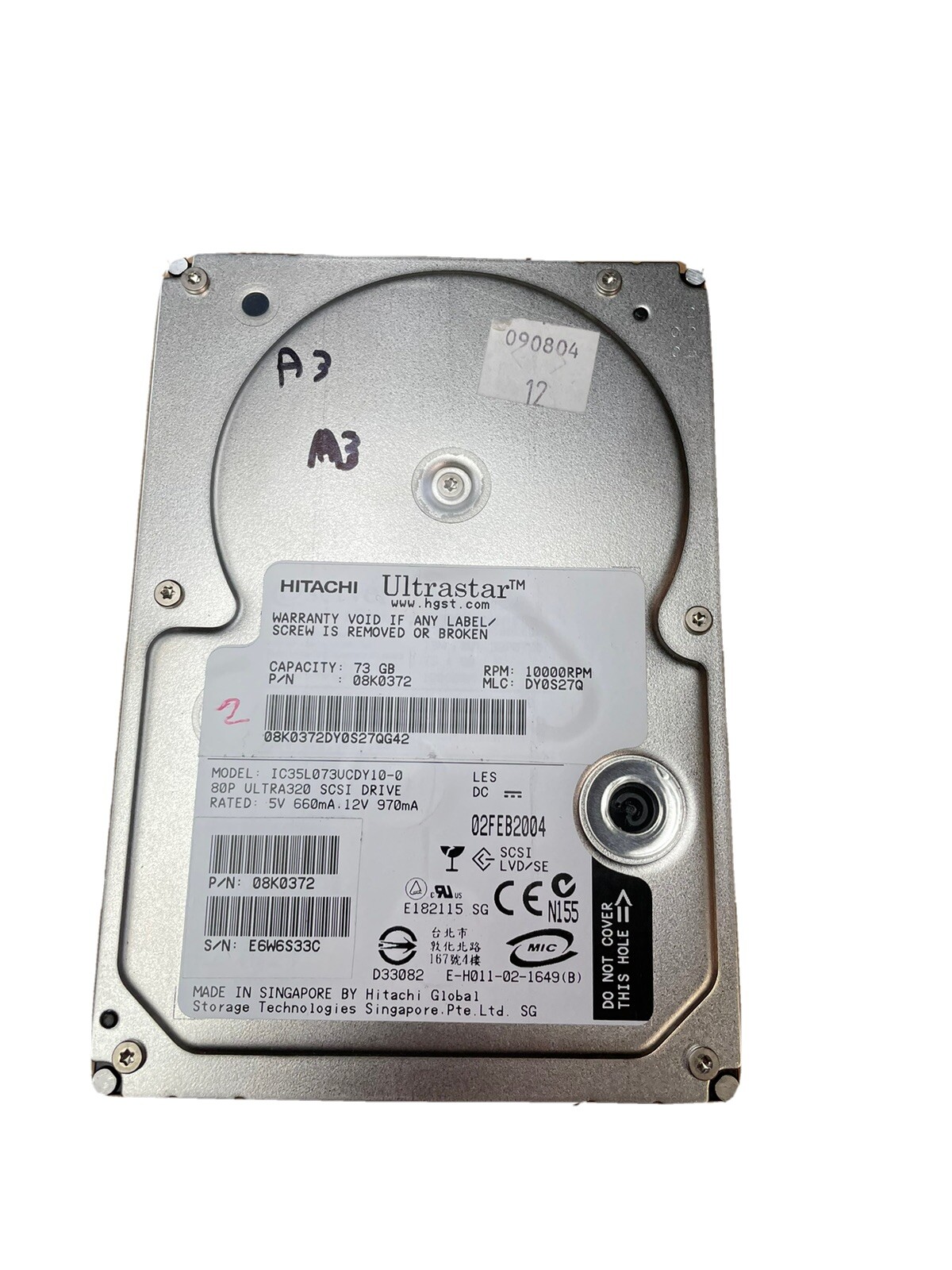 Hitachi Ultrastar 73GB 10000RPM ULTRA320 SCSI DRIVE IC35L073UCDY10-0 