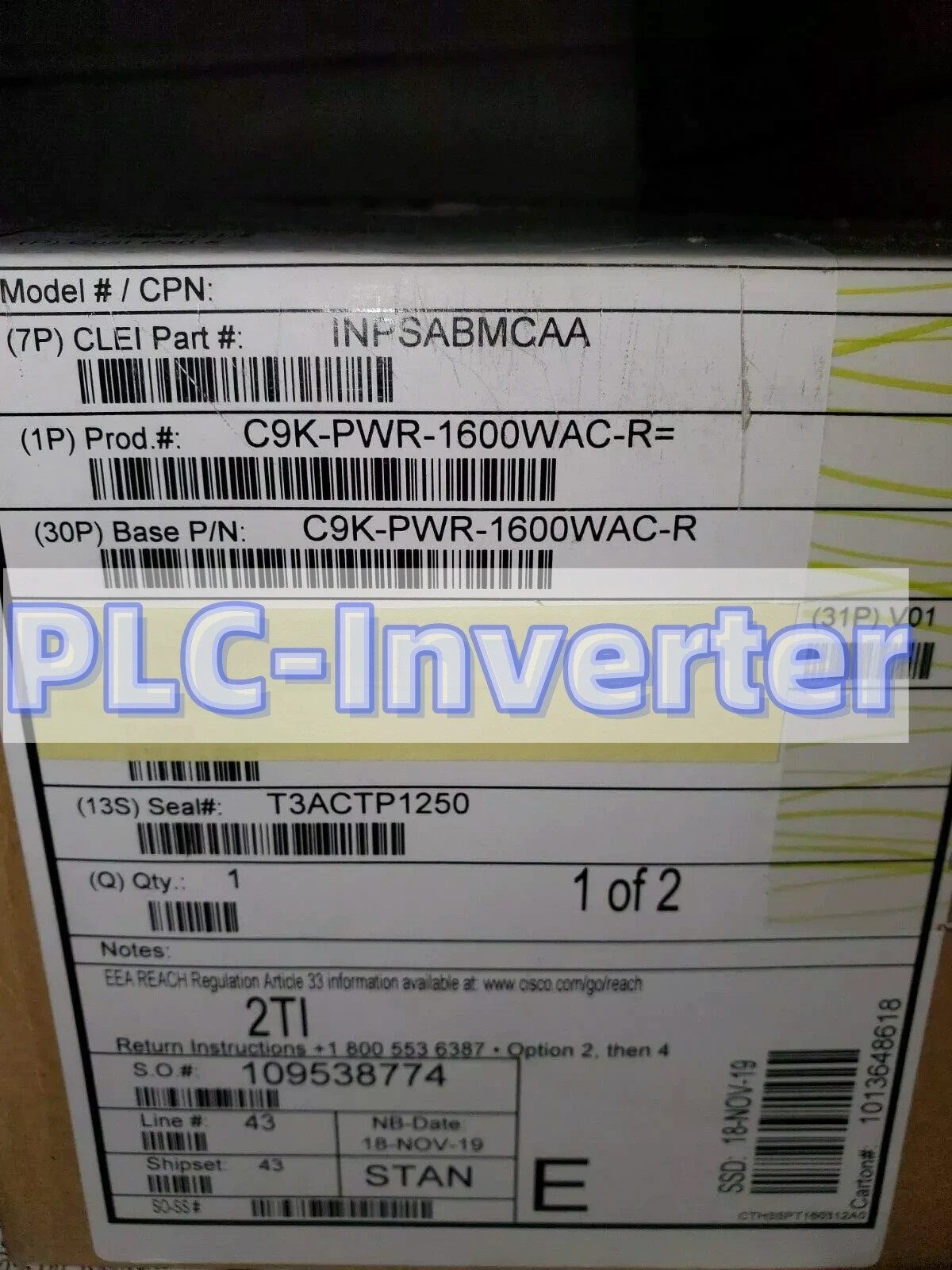 New Cisco C9K-PWR-1600WAC-R Catalyst 9500 1600W Power Supply /