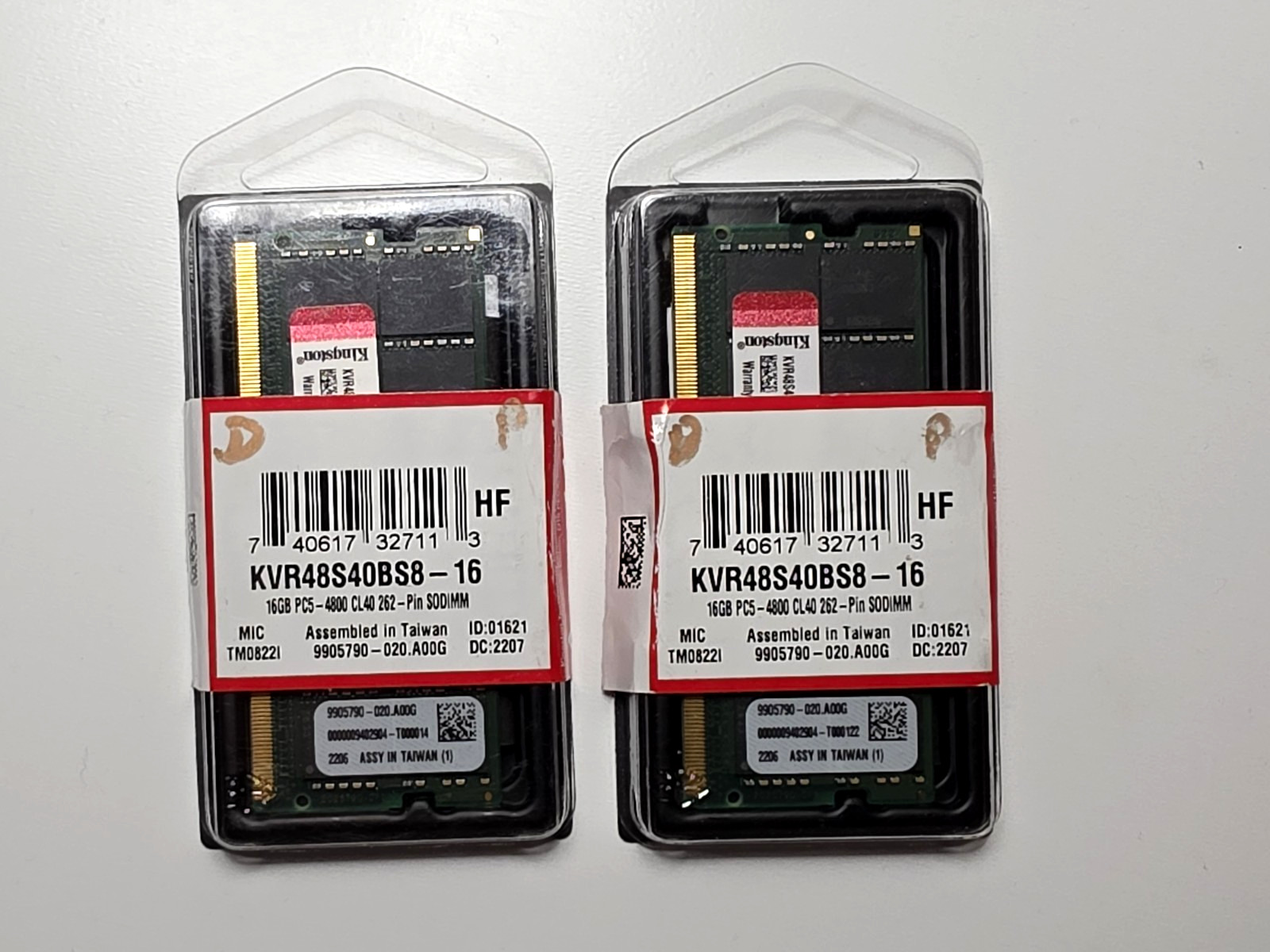 Kingston ValueRAM 32GB 2x16GB DDR5-4800 1Rx8 CL40 SODIMM Memory KVR48S40BS8-16