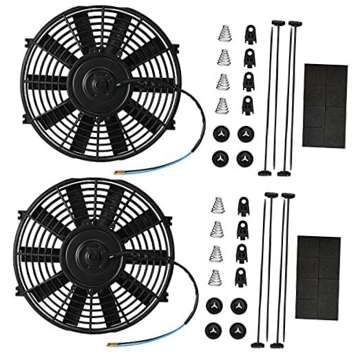 10 Inch Electric Radiator Cooling Fan Puller 1V Straight-2Pcs X10 inch 2
