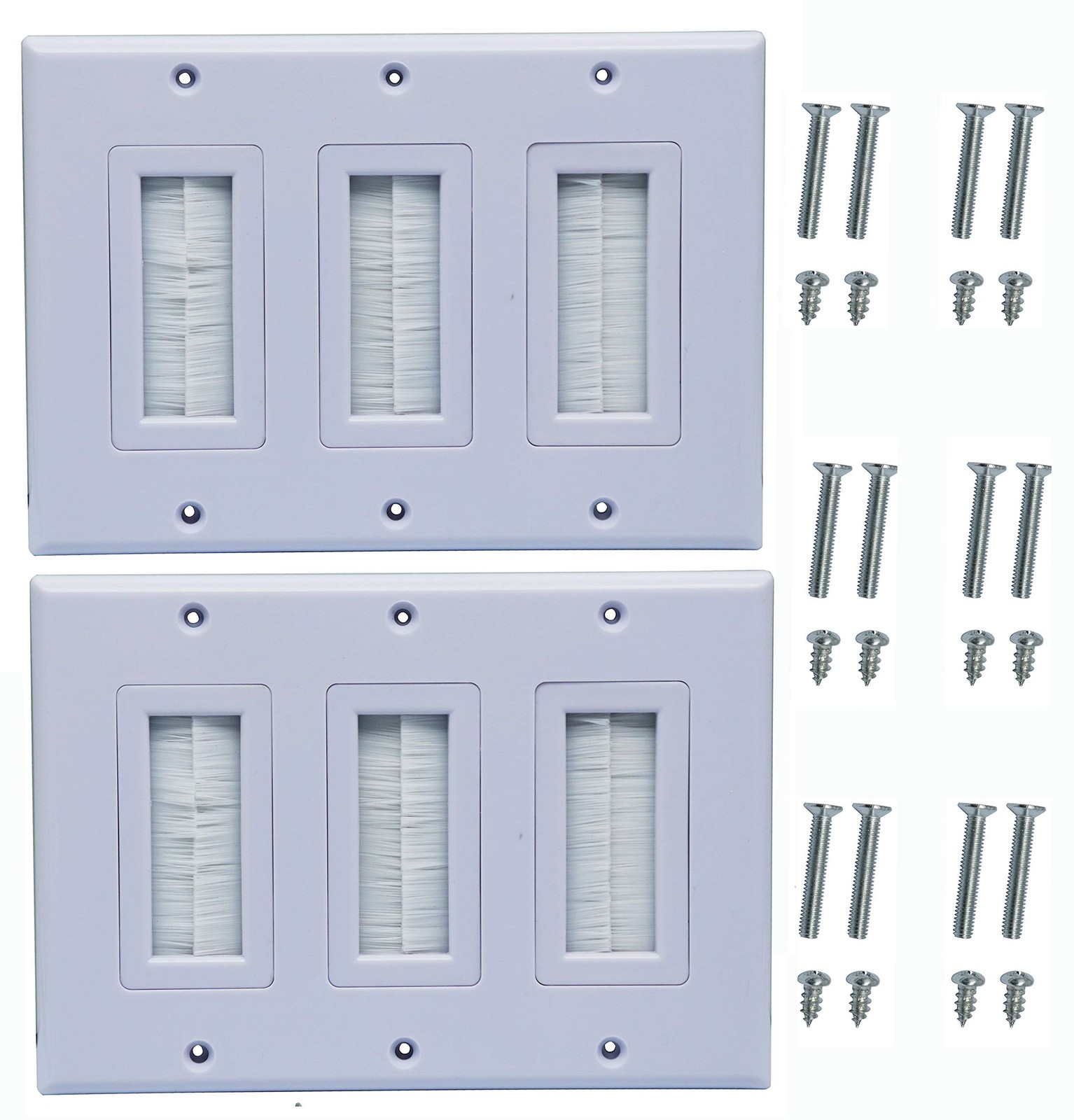 zdyCGTime 3 Gang Brush Wall Plate for Cabling Cable Plate Internal Management...