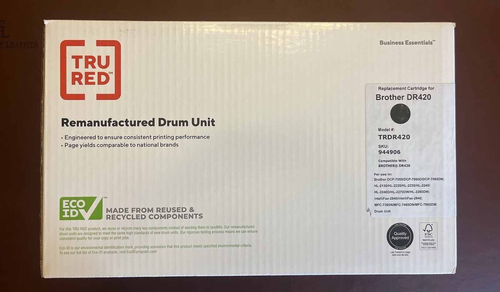Tru Red Black Drum Unit for Brother DR-420 944906 New Sealed- Re manufactured