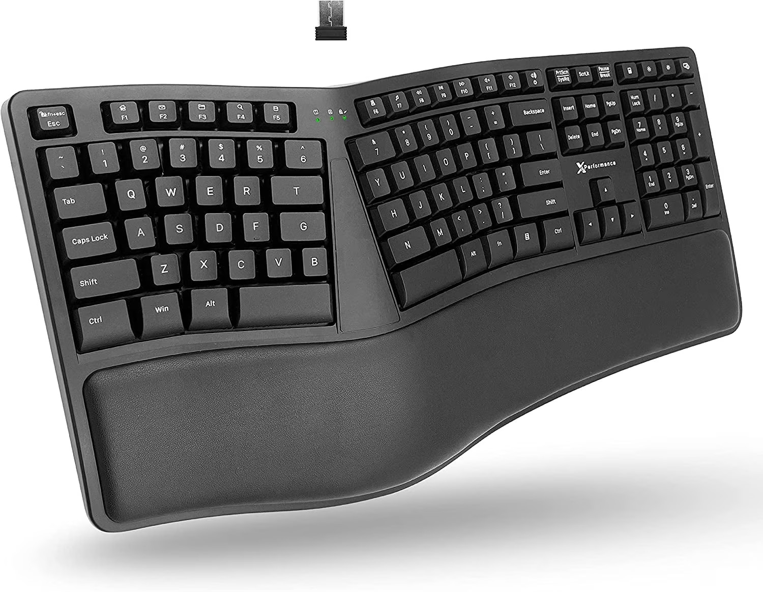 X9 Wireless Ergonomic Split Keyboard Full Size PC Wrist Rest - US