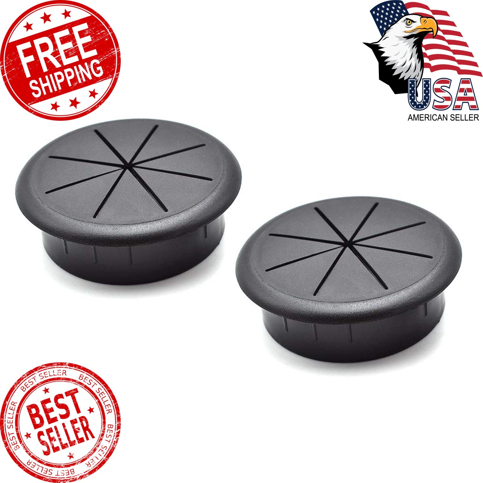 2-3/8 Inch (60mm) Flexible Desk Grommets | Wire Cord Hole Cover Cable Organiz...