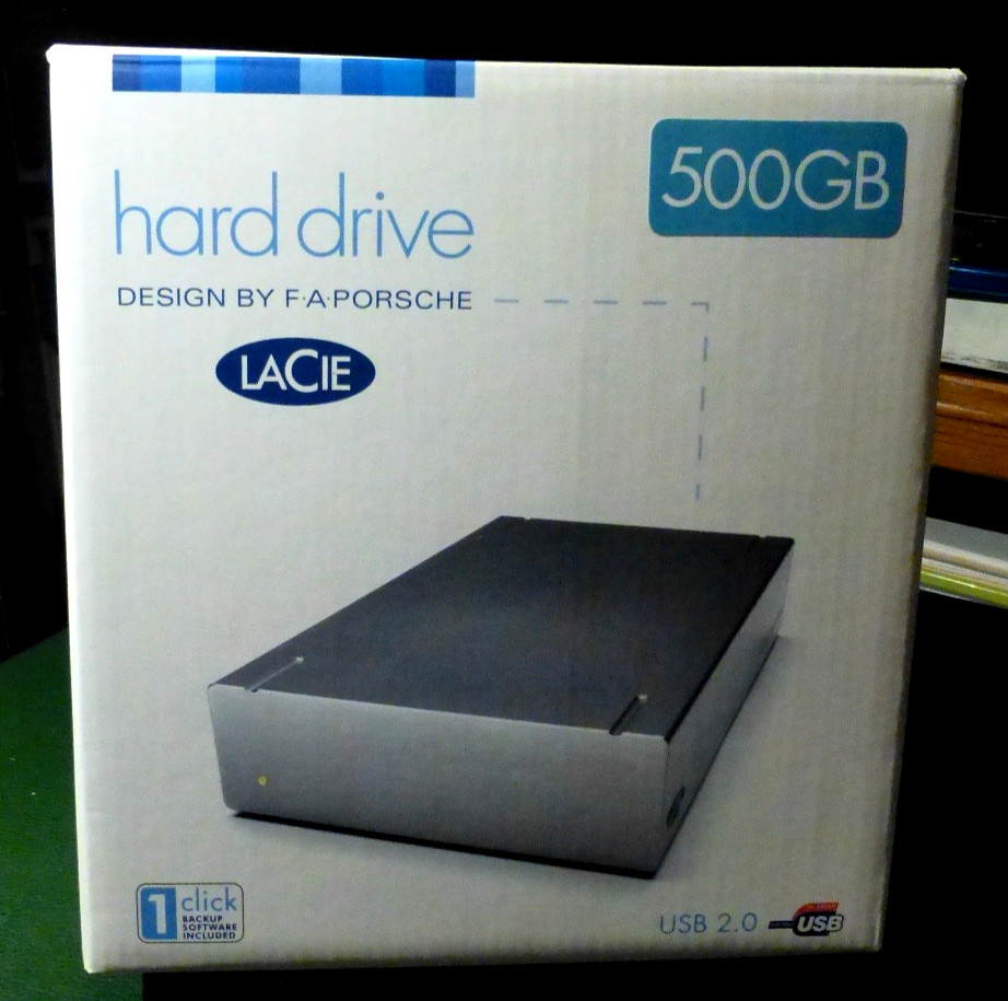LACIE 500GB USB2 Porsche 7200RPM Model 301103U in original Box w/ power cords